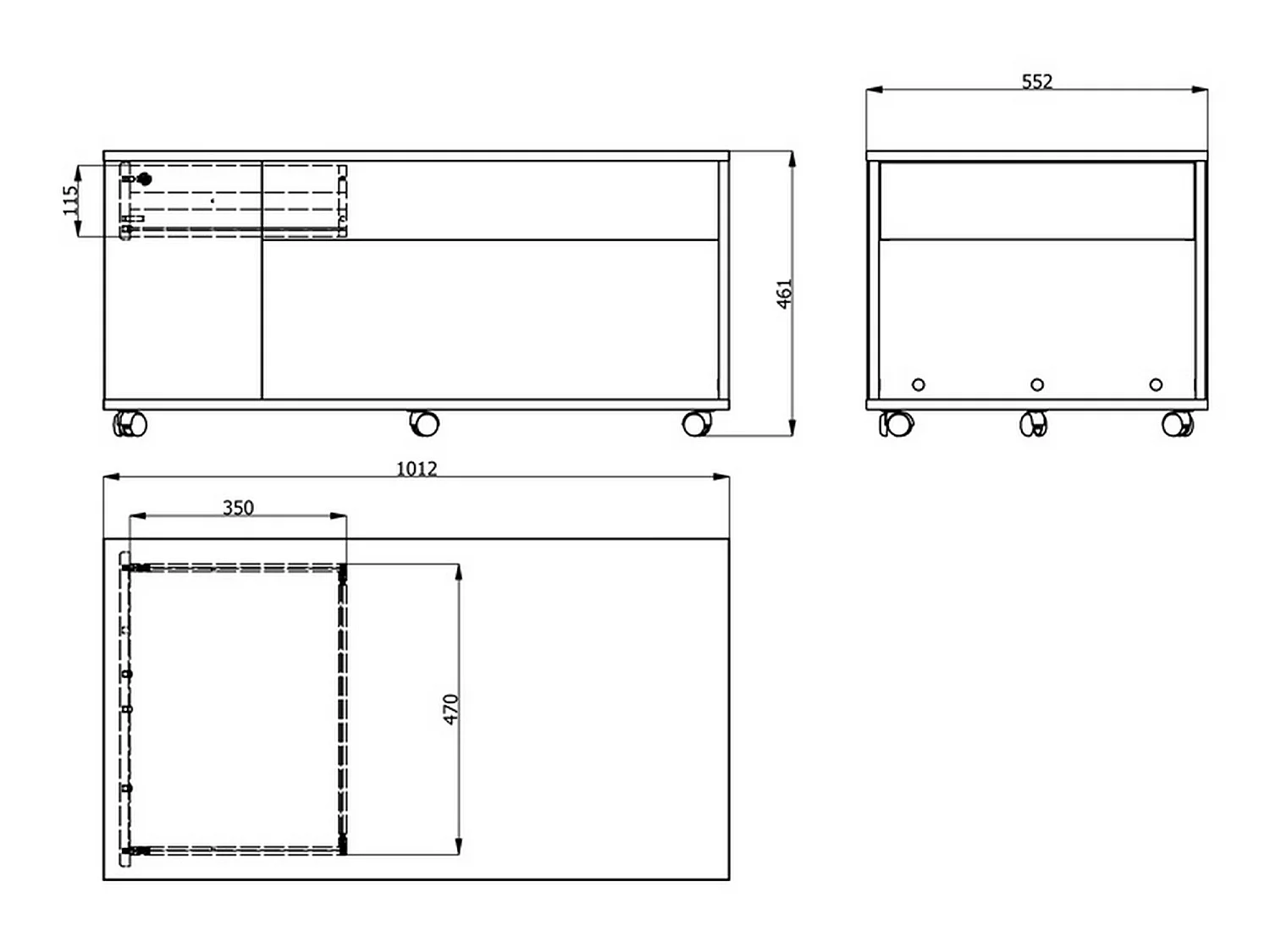 Tavolino da Salotto Cunico, con Piedini, 101x55x46h cm Marrone Rovere Nodi, un Vano, Forma Rettangolare