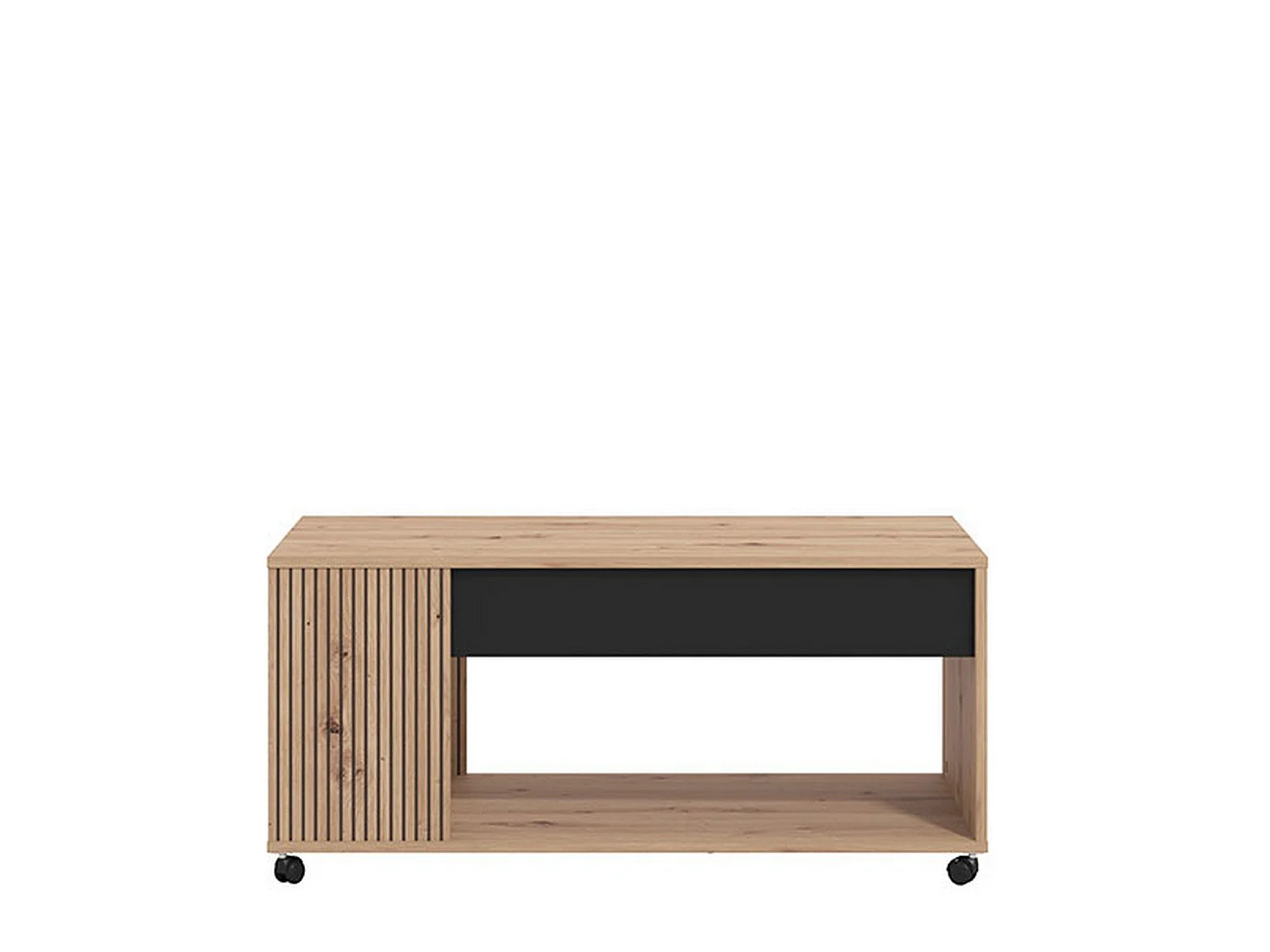 Tavolino da Salotto Cunico, con Piedini, 101x55x46h cm Marrone Rovere Nodi, un Vano, Forma Rettangolare