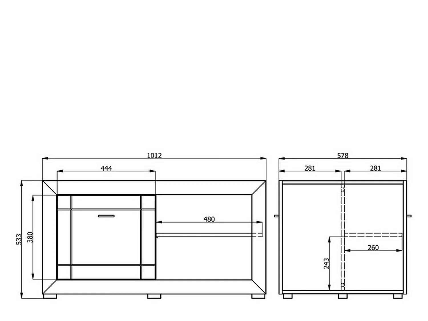 Tavolino da Salotto Vervio, 3 Vani, 101x58x54h cm Bianco, Forma Rettangolare, Materiale Piano in Legno Nobilitato