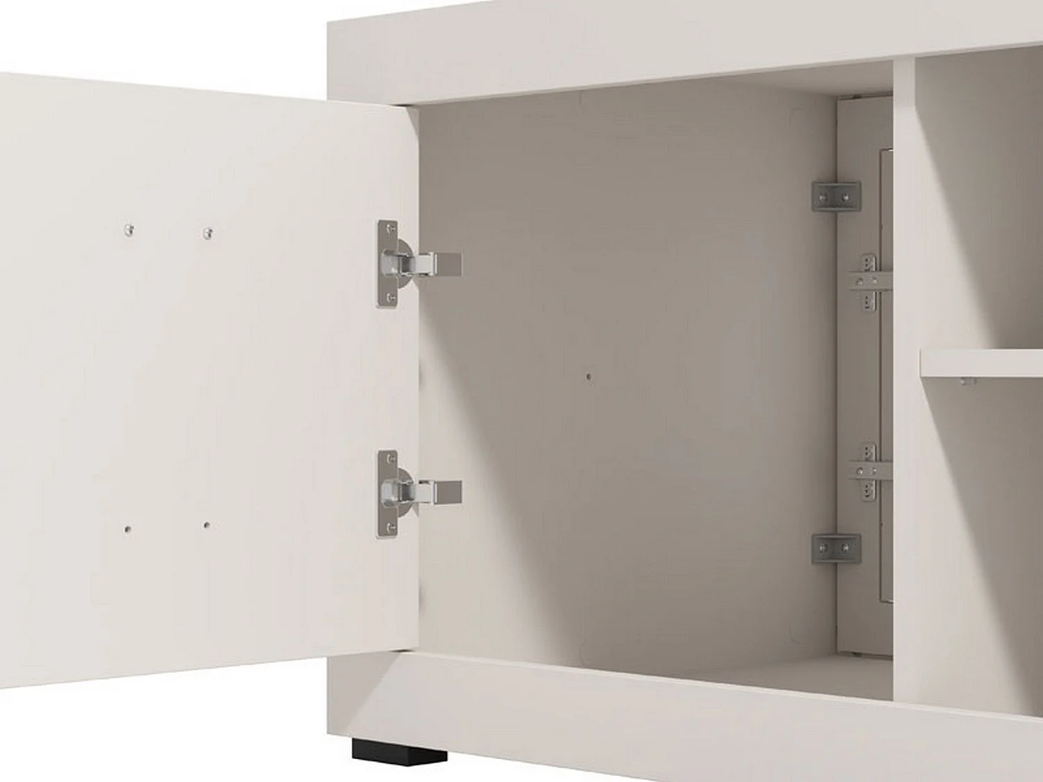 Tavolino da Salotto Vervio, 3 Vani, 101x58x54h cm Bianco, Forma Rettangolare, Materiale Piano in Legno Nobilitato