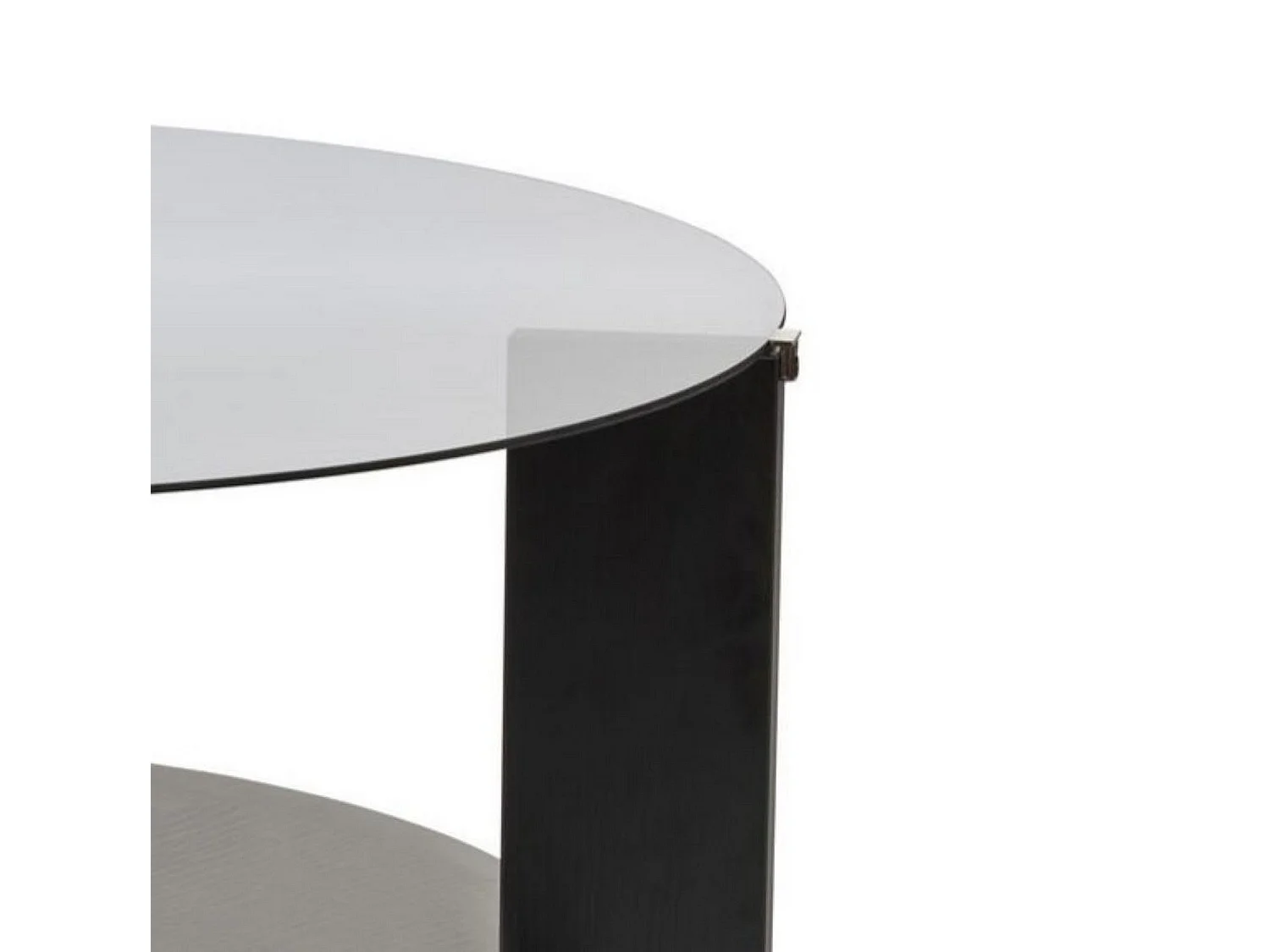 Tavolino da Salotto Canevino, Forma Rotondo, 75x75x40h cm Nero, Materiale Piano in Vetro, Colore Ripiano Trasparente