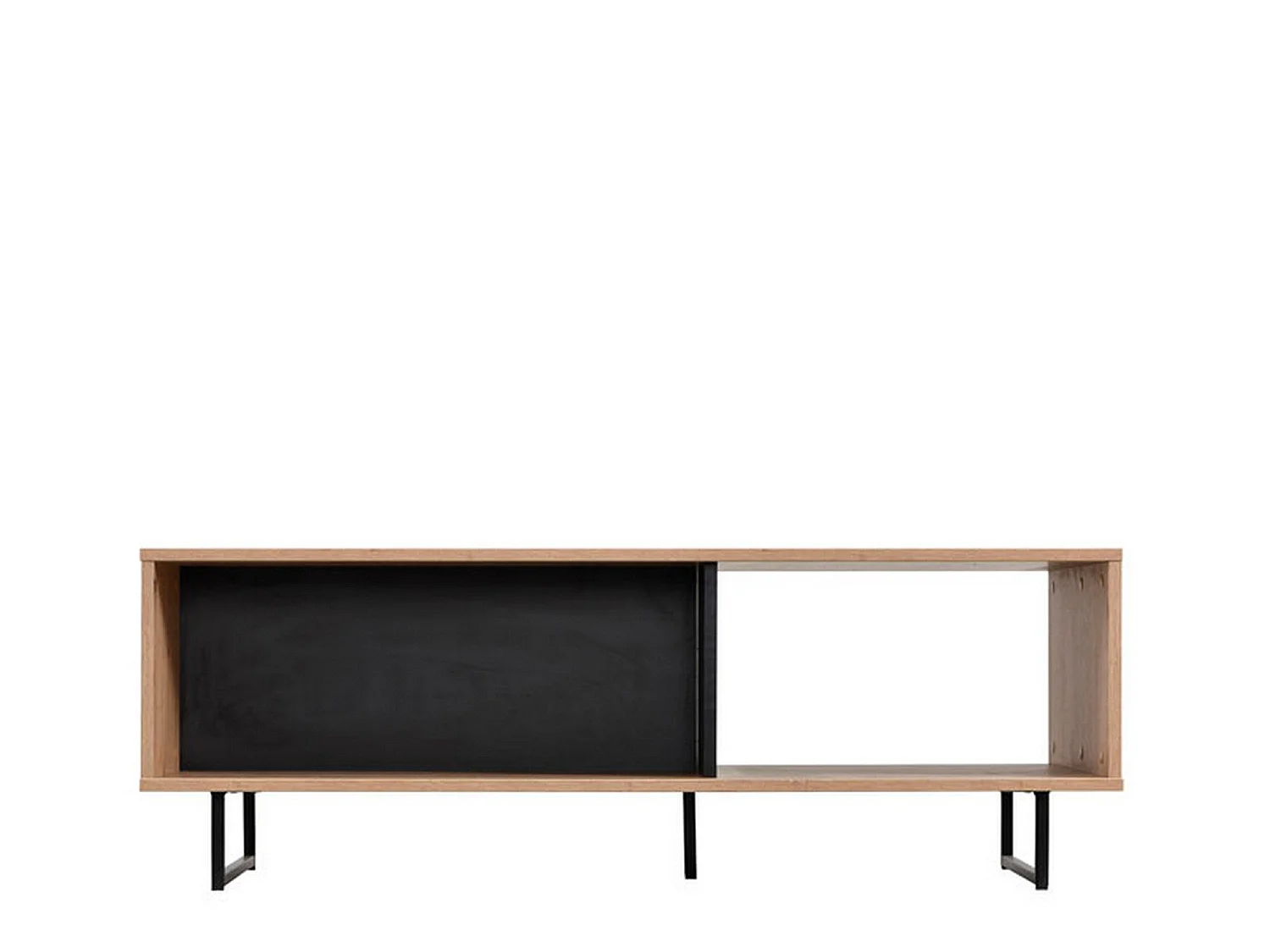 Tavolino da Salotto Corsano, con Piedini, 121x61x43h cm Marrone Rovere Nodi, 2 Vani, Forma Rettangolare