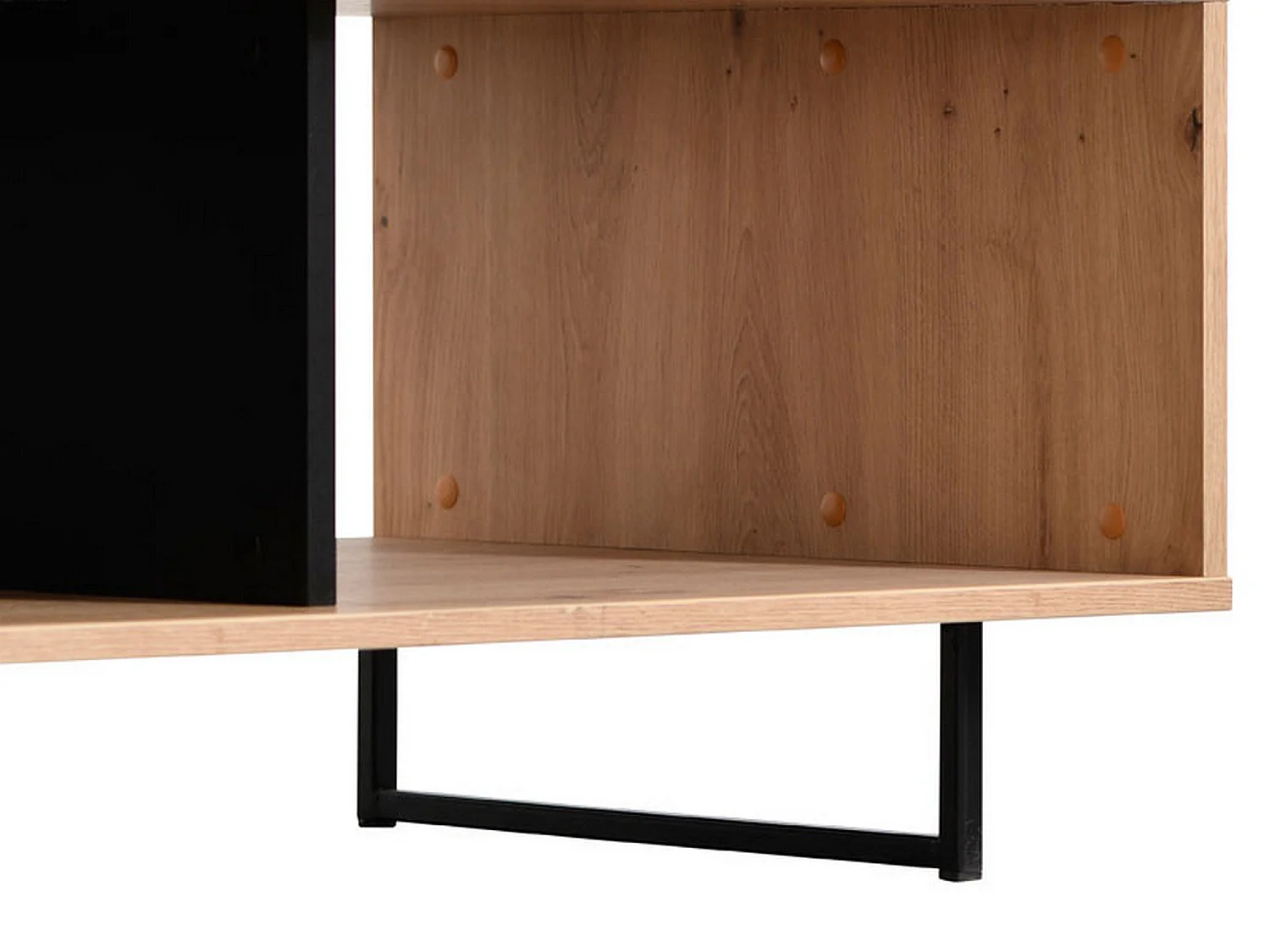 Tavolino da Salotto Corsano, con Piedini, 121x61x43h cm Marrone Rovere Nodi, 2 Vani, Forma Rettangolare
