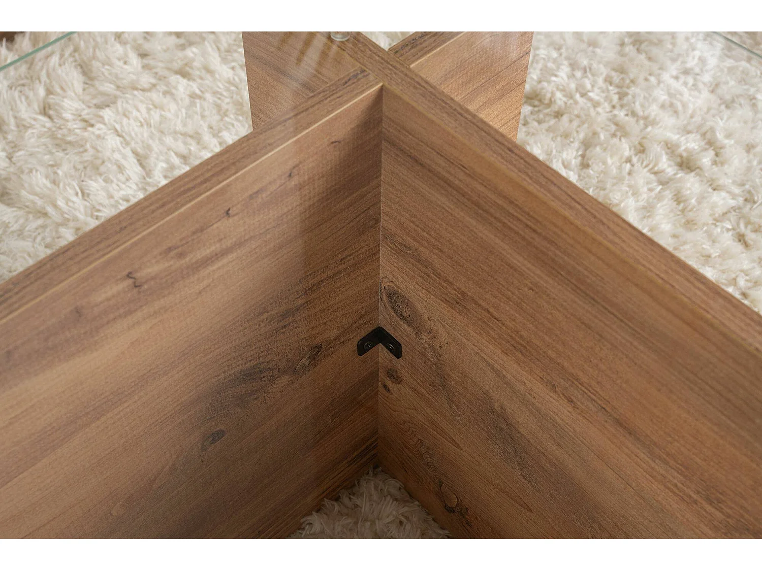 Salontafel Azriel, tijdschriftenrek, 105x65x40h cm bruin grenen, rechthoekige vorm, kleurverloop, grenen frame