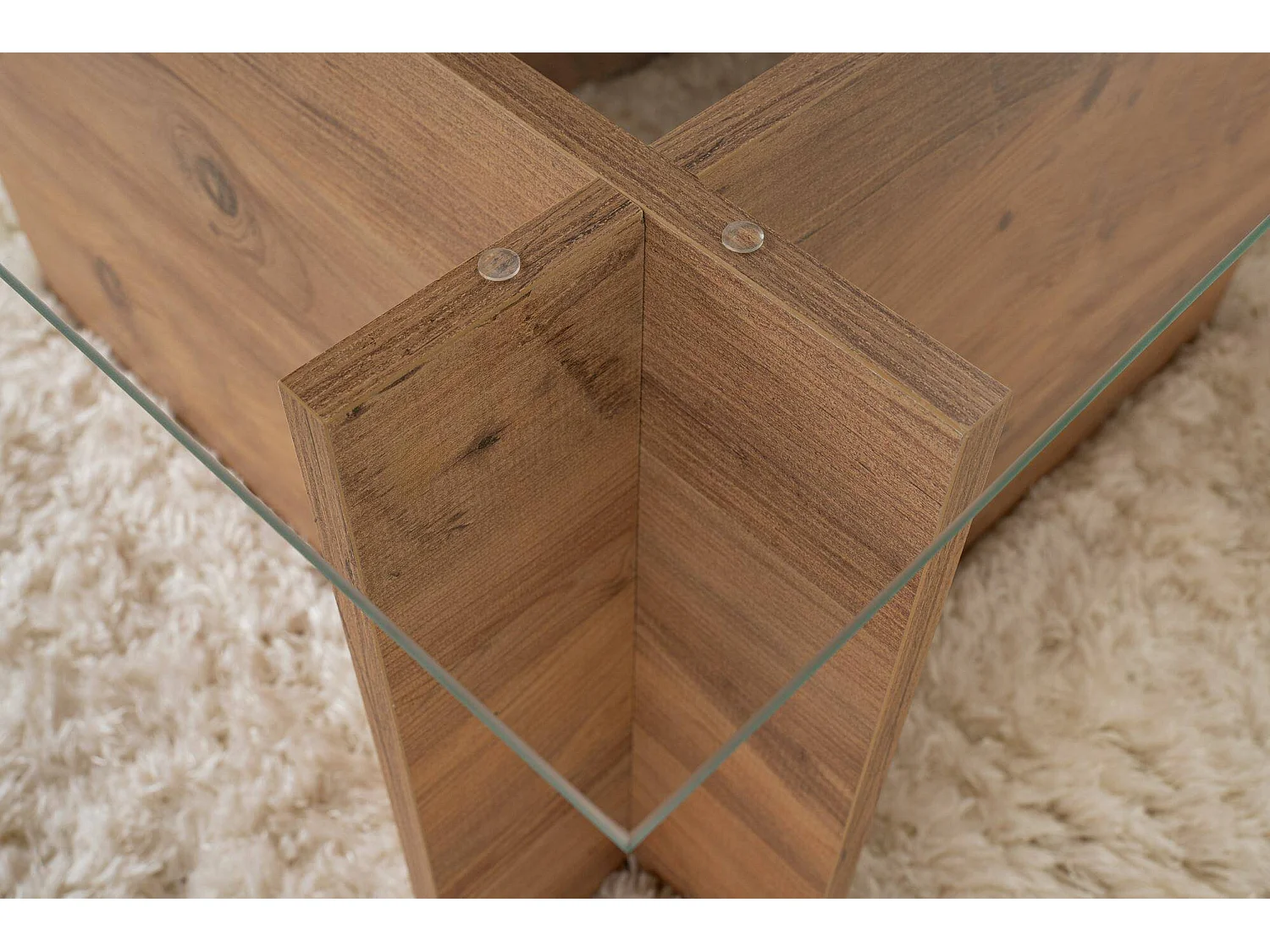Salontafel Azriel, tijdschriftenrek, 105x65x40h cm bruin grenen, rechthoekige vorm, kleurverloop, grenen frame