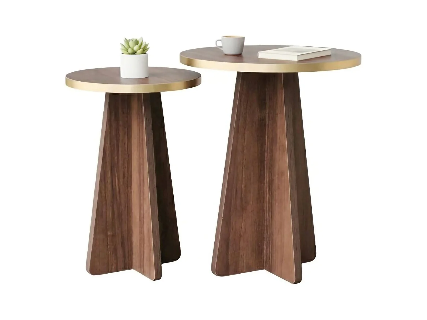Table Basse Leostris, Porte-revues, 40x40x50h cm, Noyer Marron