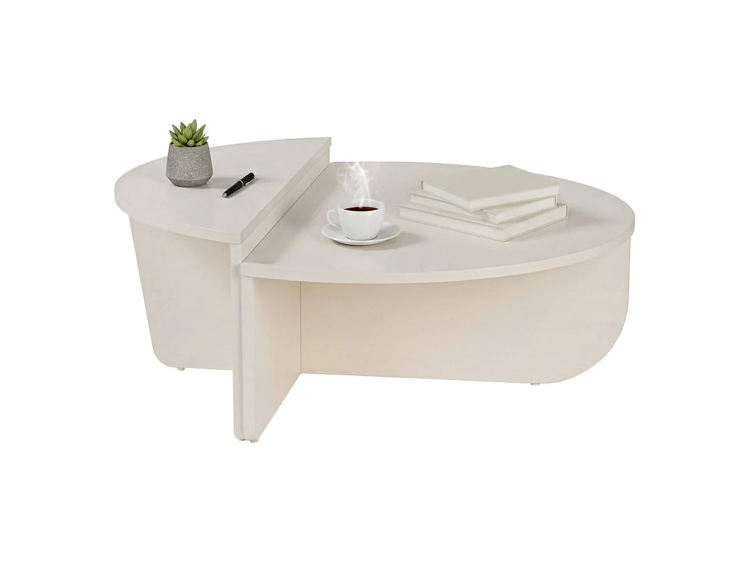 Table basse Feyre, Charge max 15 kg, 60x90x35h cm Blanc