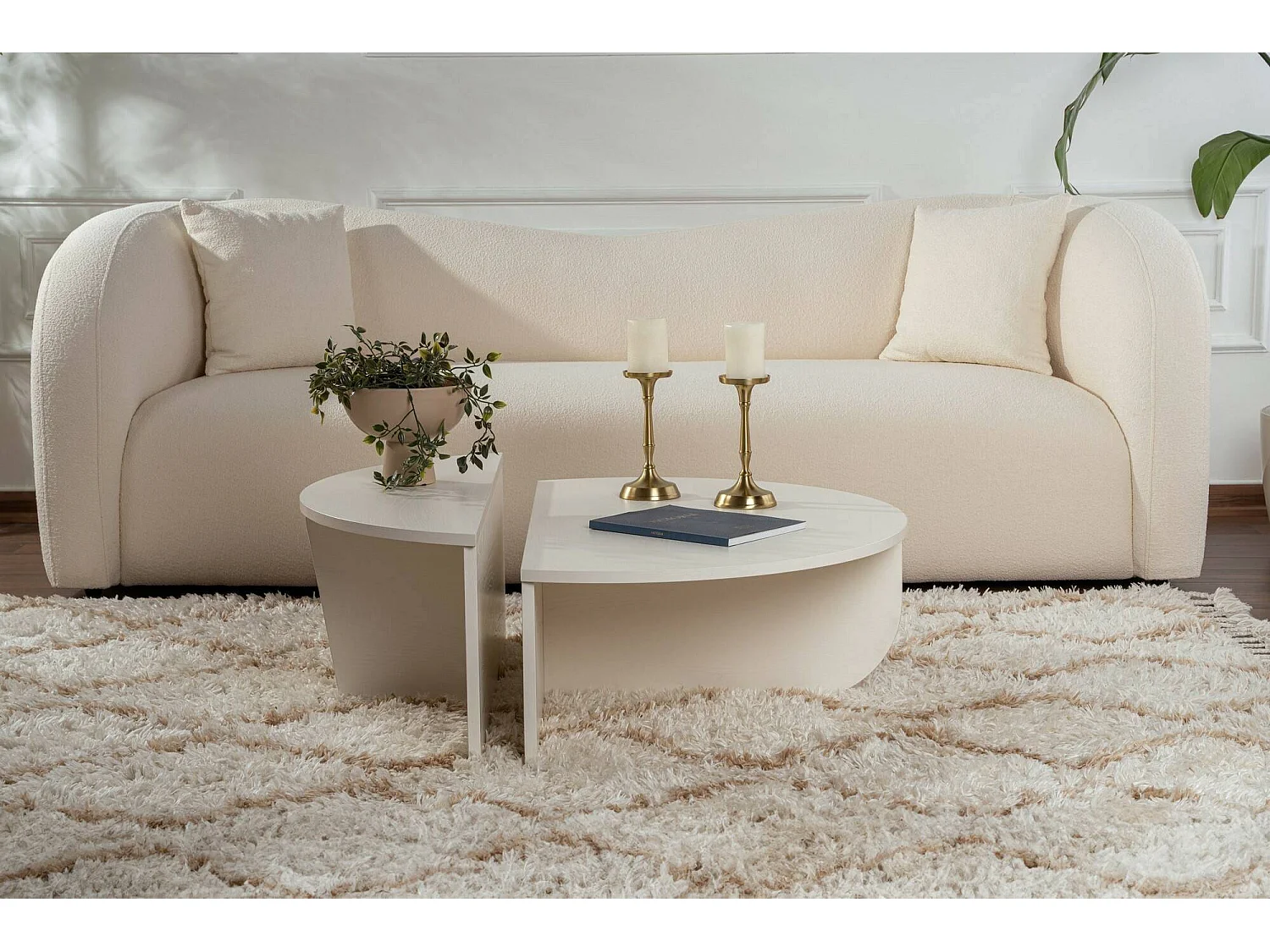 Table basse Feyre, Charge max 15 kg, 60x90x35h cm Blanc