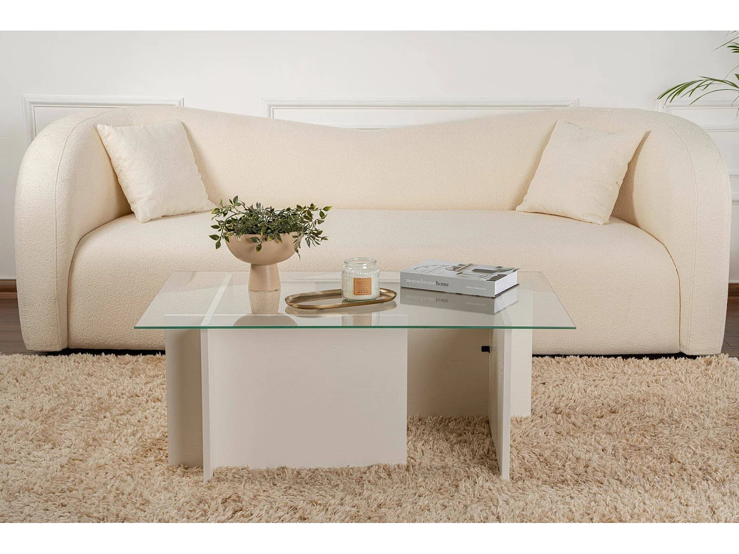 Table basse Azriel, Porte-revues, 65x105x40h cm Gris