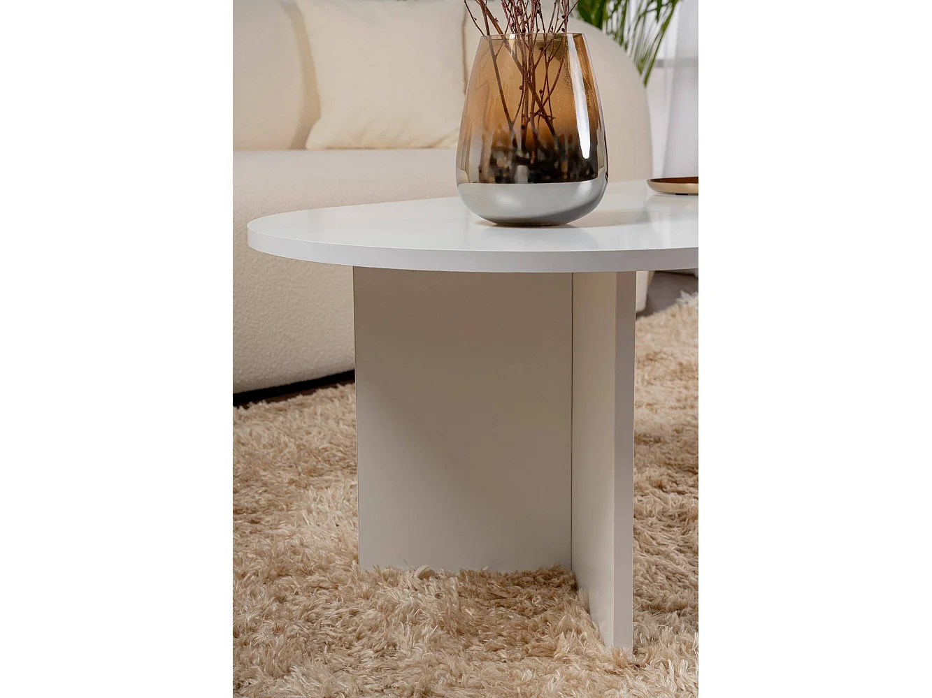 Salontafel Elain, tijdschriftenhouder, 119x60x40h cm wit, rechthoekig, tafelblad van gemelamineerd hout