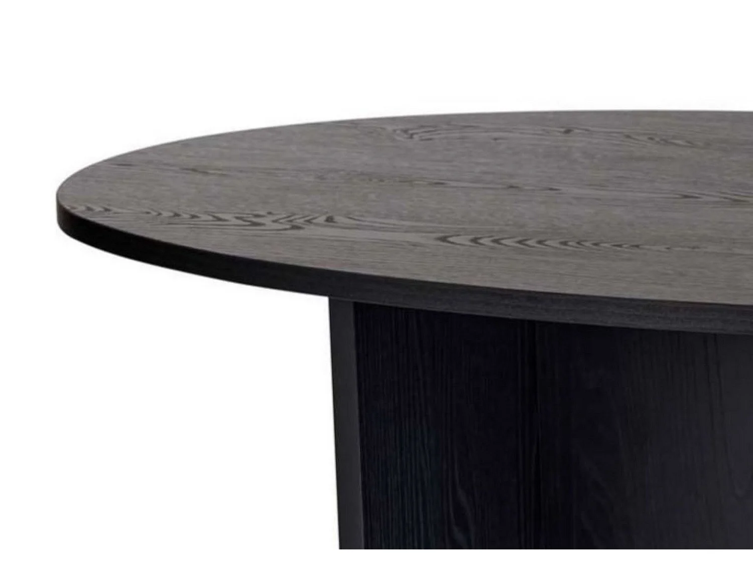 Couchtisch Parona, Ovalform, 120x65x40h cm Schwarz, Tischplatte aus Edelfurnier, Ablagefarbe Schwarz