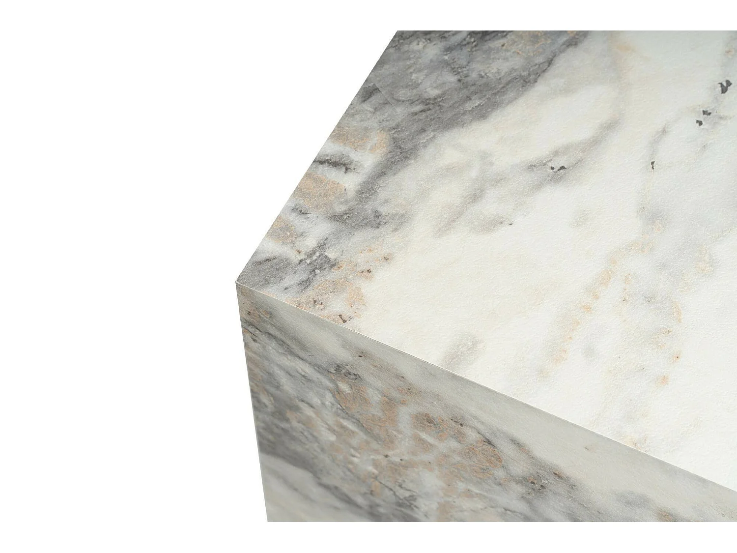 Salontafel Imogen, max. 10 kg, 45x45x50h cm wit marmer, kubusvorm, marmerkleurverloop tafelblad