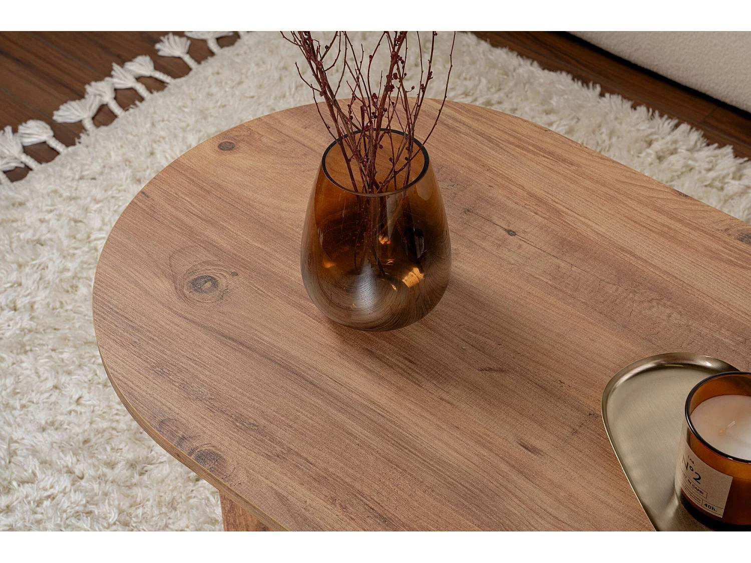 Salontafel Elain, rechthoekig, 119x60x40h cm, dennenbruin, massiefhouten blad, schapkleur bruin