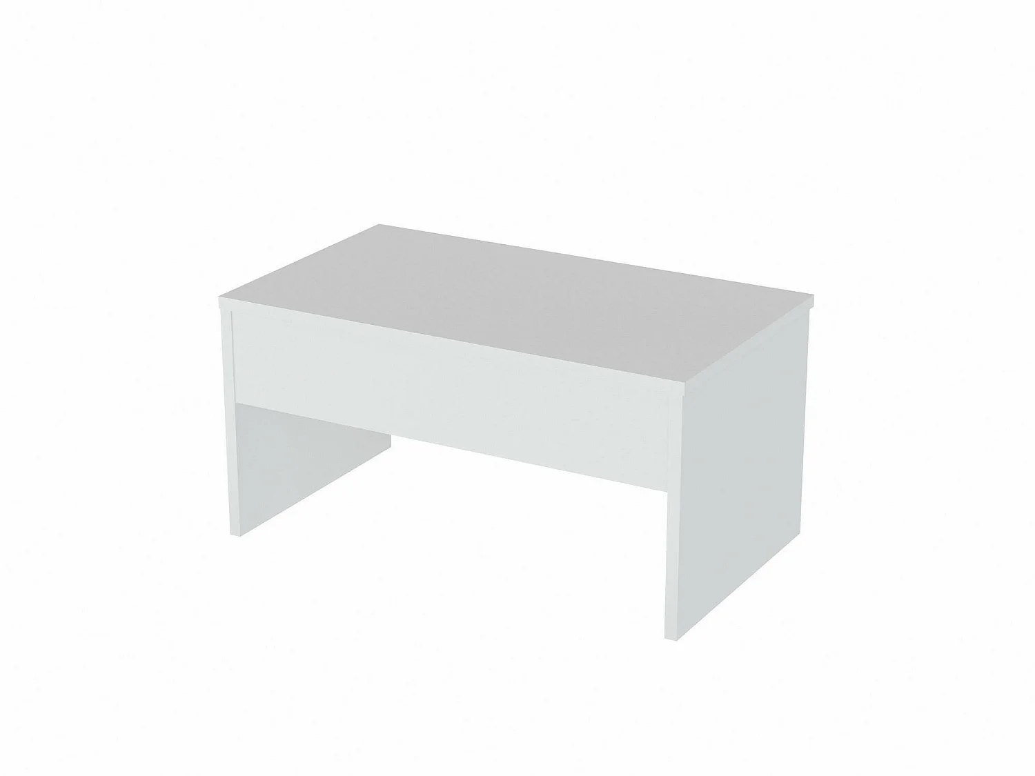 Mesa de centro Marinone, 1 compartimento, 90x45x52h cm Branco, forma retangular, tampo em madeira revestida