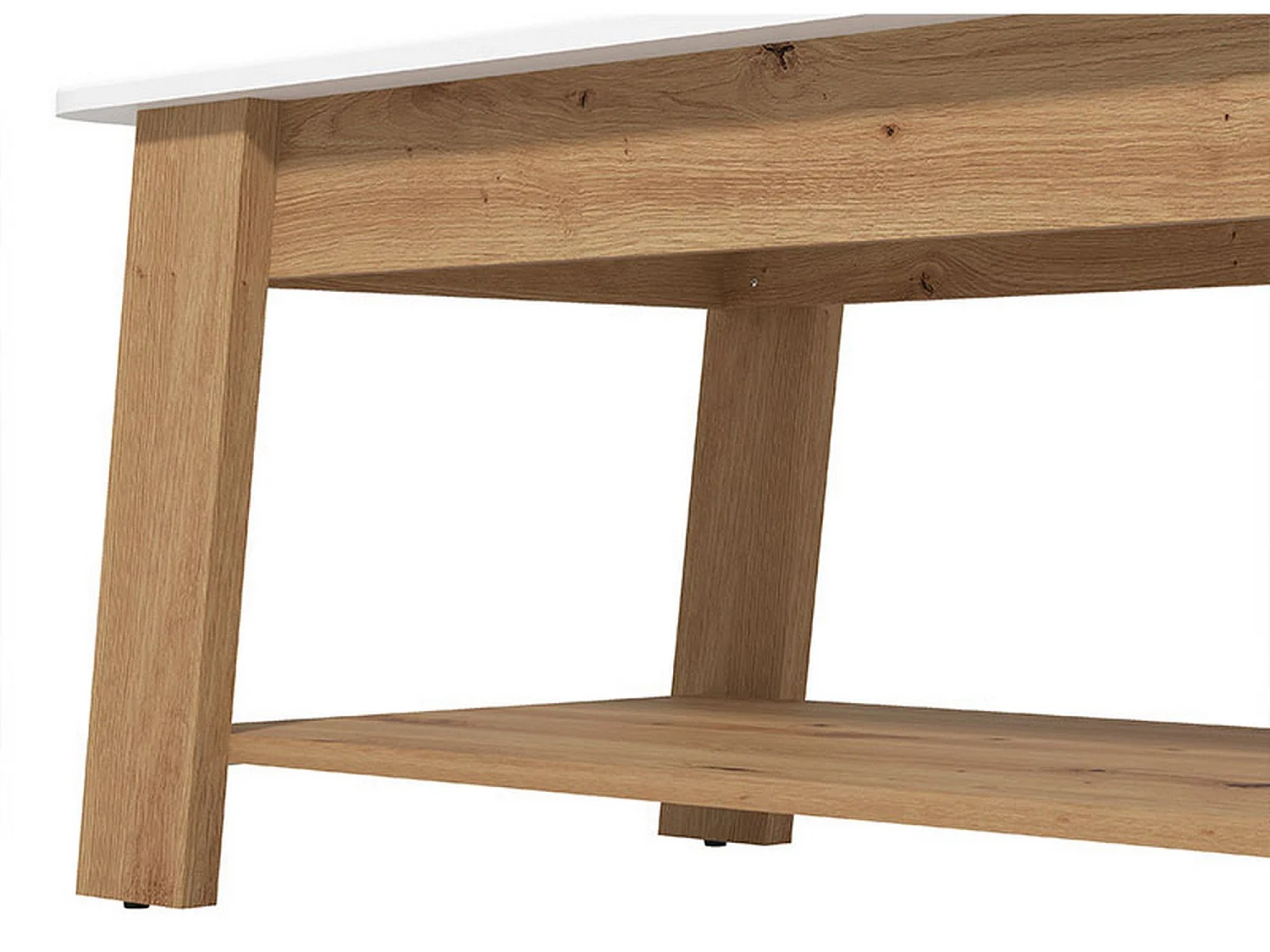 Tavolino da Salotto Casaglia, un Vano, 101x55x47h cm Bianco Lucido, Forma Rettangolare, Colore Ripiano Bianco
