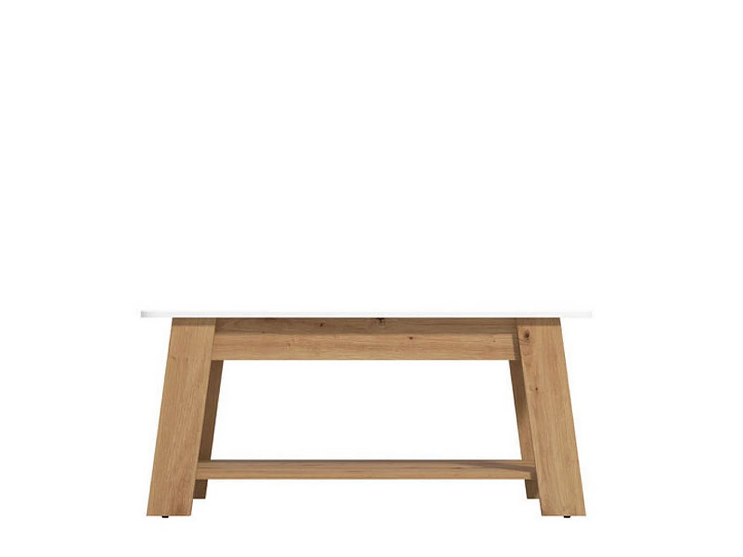 Tavolino da Salotto Casaglia, un Vano, 101x55x47h cm Bianco Lucido, Forma Rettangolare, Colore Ripiano Bianco