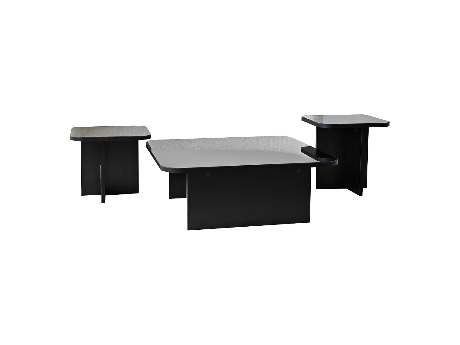 Tavolino da Salotto Pagliara, Effetto Lucido, 80x80x30h cm Nero, Forma Quadrato, Materiale Piano in Legno Nobilitato