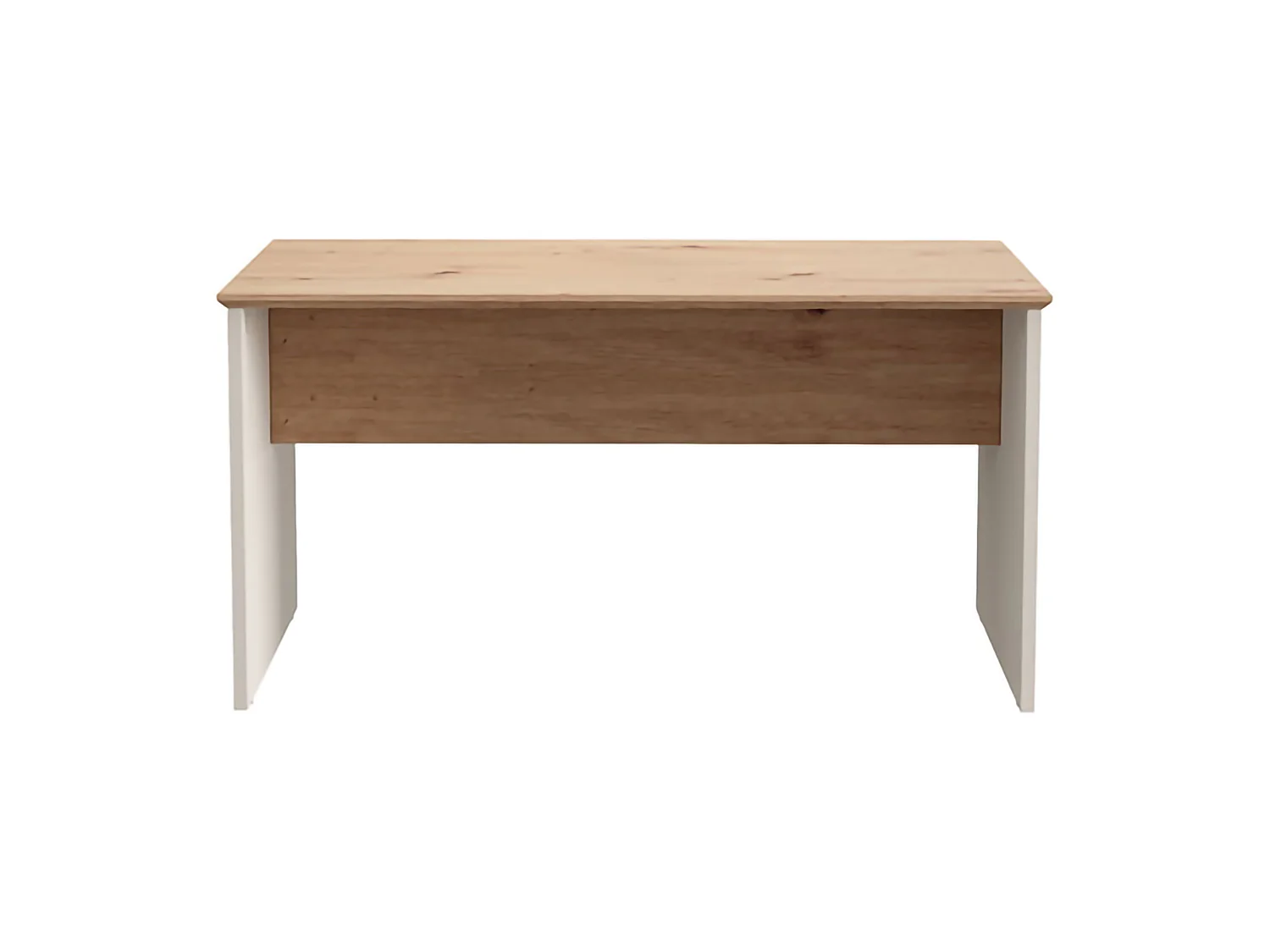 Tavolino da Salotto Pecor, Forma Rettangolare, 90x50x47h cm Marrone Rovere Nodi, Colore Ripiano Marrone, Colore Struttura Bianco