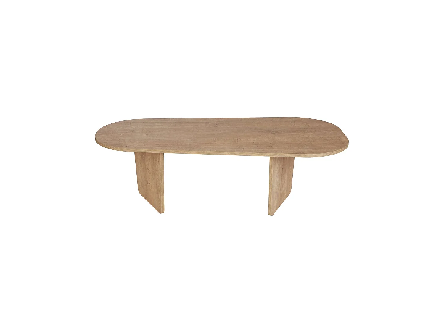 Couchtisch Dozza, Oval, 130x65x40h cm, Braun Eiche, Tischplatte Holzdekor, Farbe Platte Braun