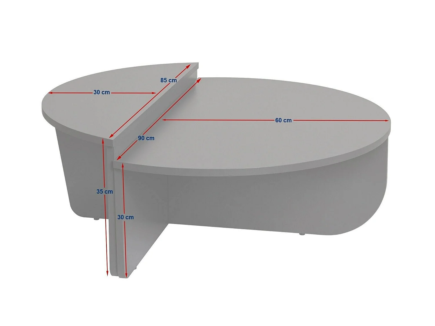 Salontafel Mansue, Max. draaggewicht 15 kg, 90x60x35h cm dennenbruin, rechthoekig, kleurverloop dennenblad