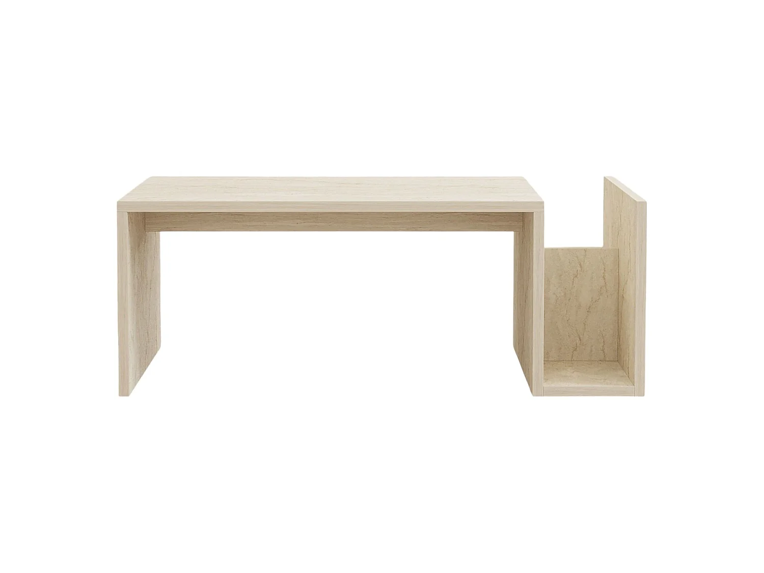 Tavolino da Salotto Piuro, un Vano, 87x50x32h cm Beige Marmo, Forma Rettangolare, Sfumatura Colore Ripiano Marmo
