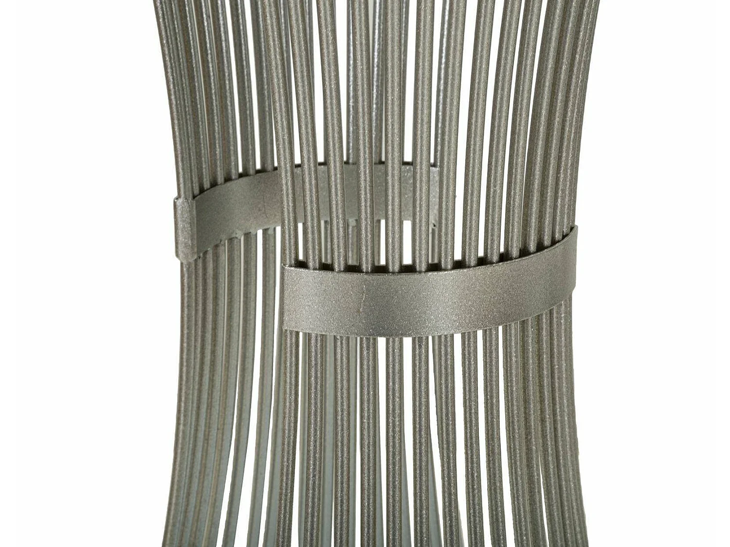 Salontafeltje Merli, gevlochten structuur, 50x50x100h cm zilver, ronde vorm, marmeren blad