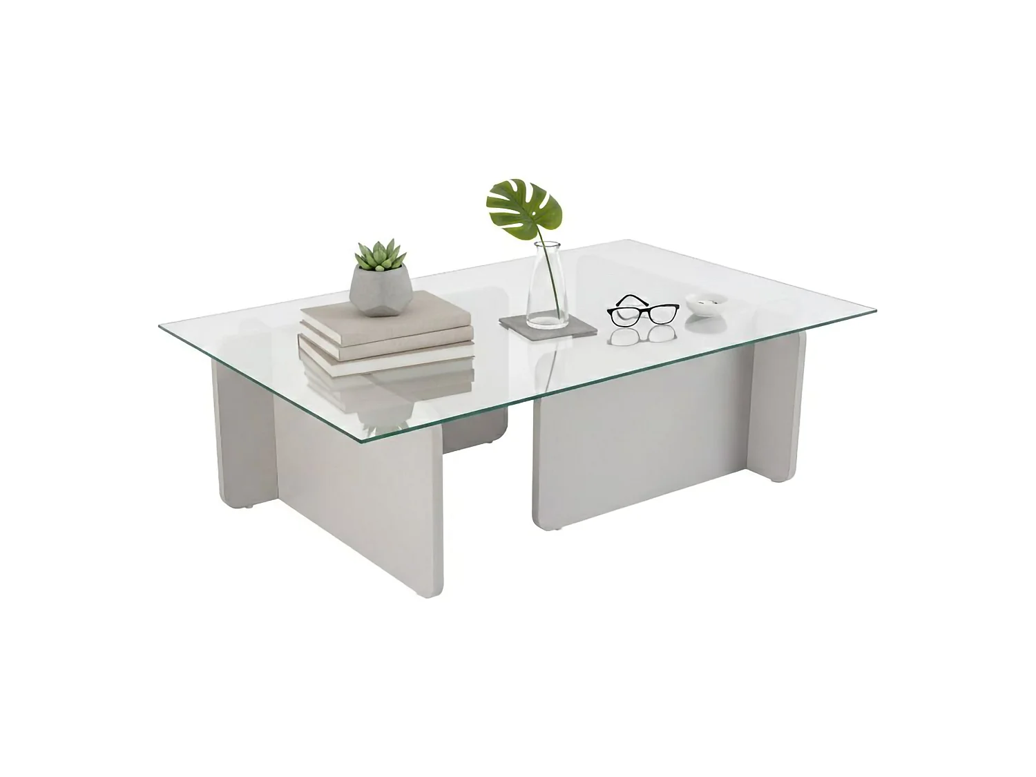 Table basse Kallias, porte-revues, 65x105x30h cm Gris