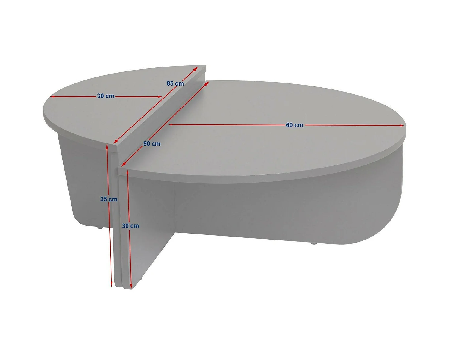 Salontafel Feyre, Max. draagvermogen 15 kg, 90x60x35h cm beige, rechthoekige vorm, framekleur wit