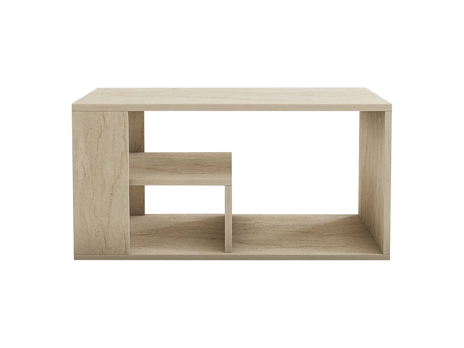 Tavolino da Salotto Verde, 2 Vani, 80x40x50h cm Beige Marmo, Forma Rettangolare, Sfumatura Colore Ripiano Marmo
