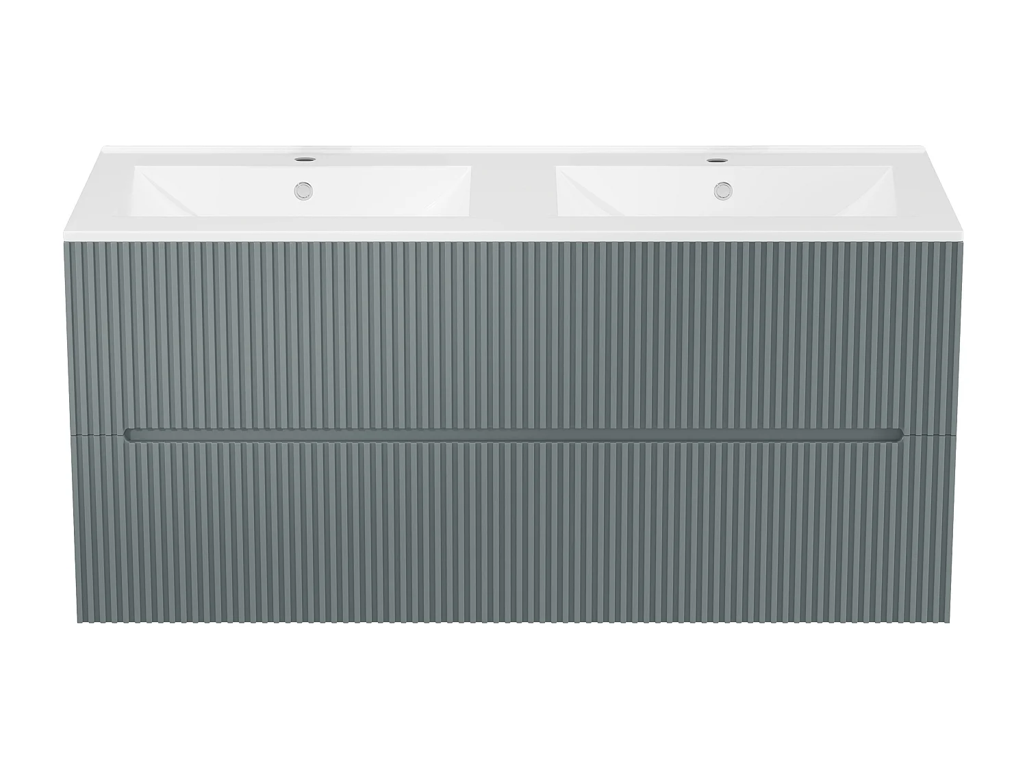 [OLD VERSION]Zwevend wastafelmeubel met inbouwwastafel - Geribbeld grijs - 120 cm - PAVANI
