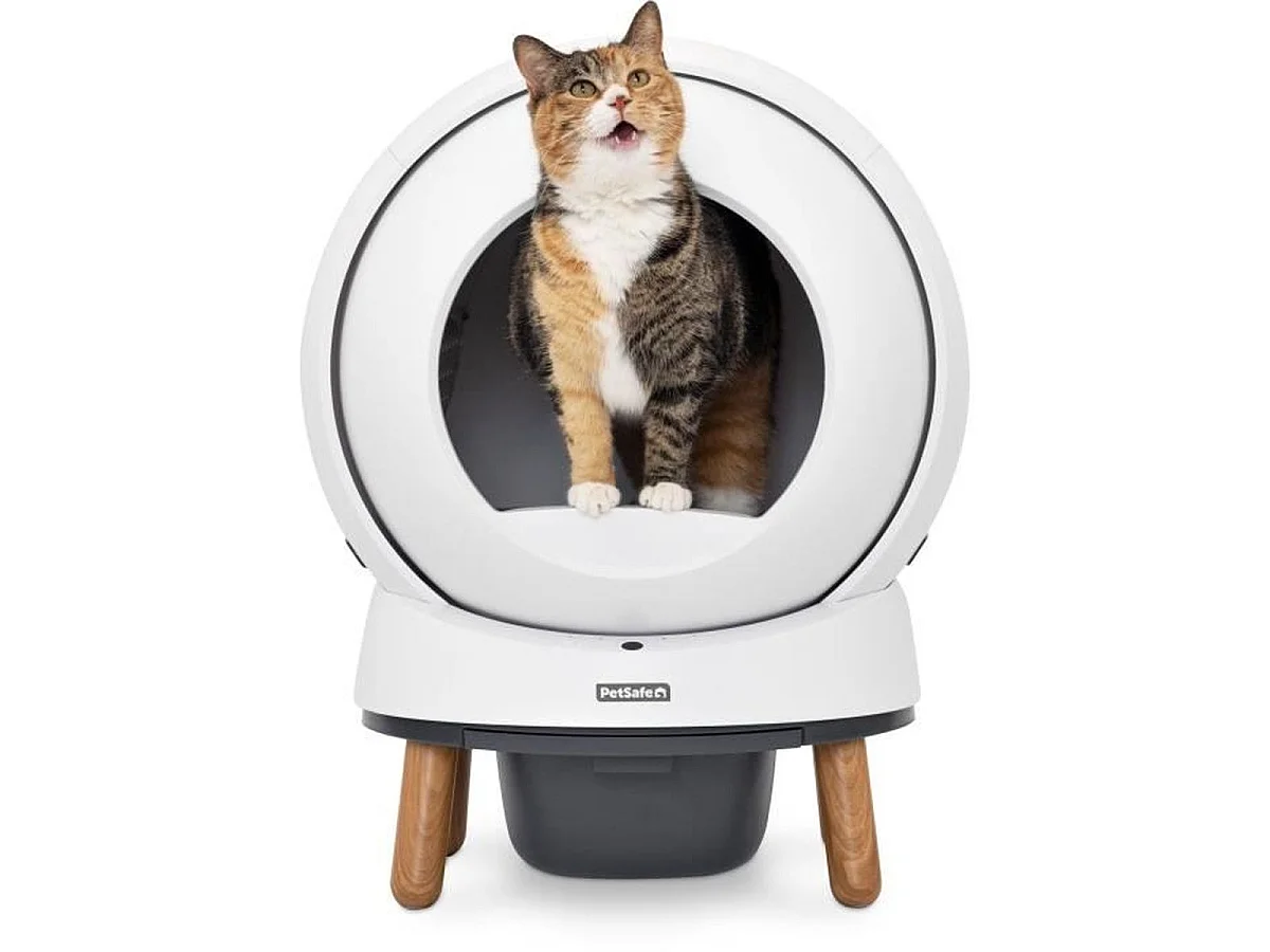PETSAFE SmartSpin - Litière autonettoyante connectée pour chats, blanche