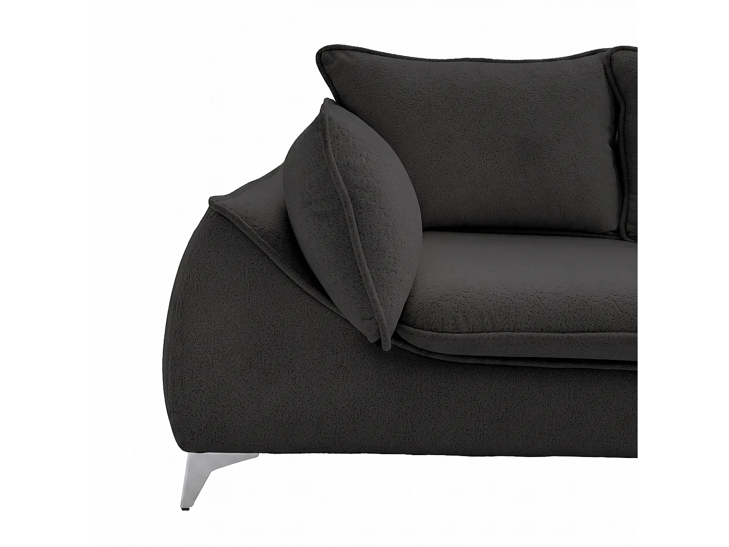 Canapé 3 places MELANI 252 cm en velours noir