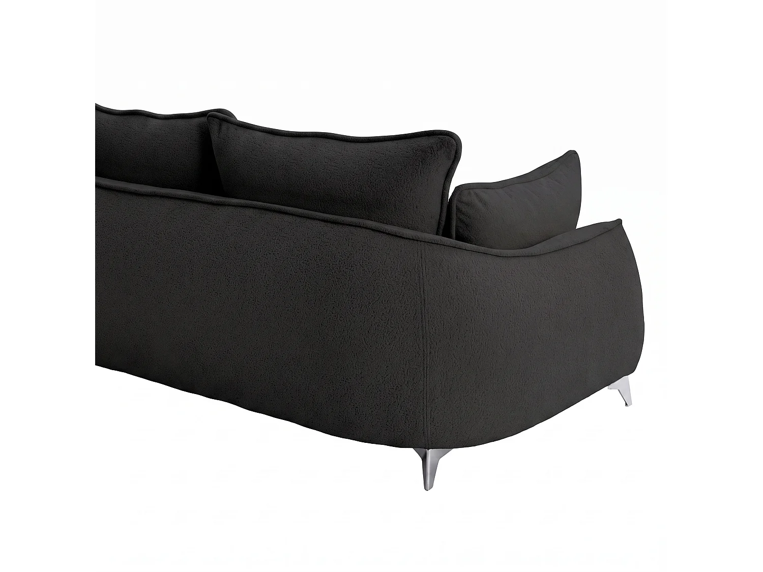 Canapé 3 places MELANI 252 cm en velours noir