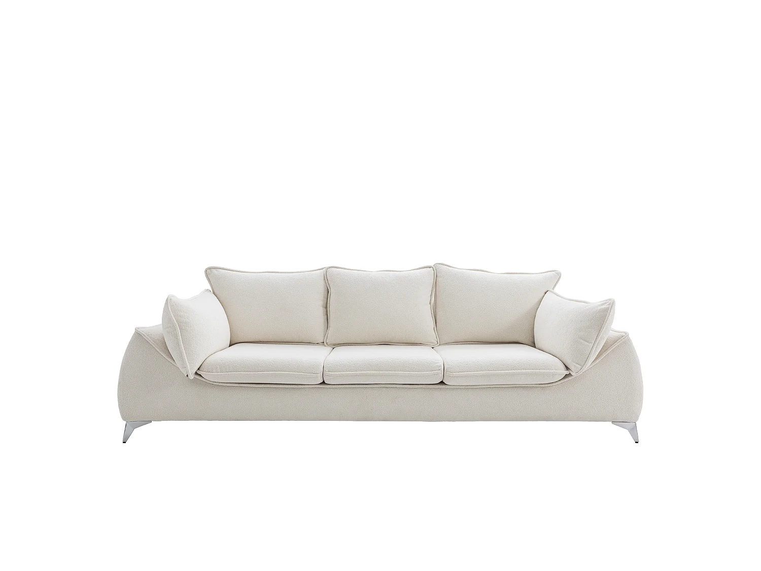 Canapé 3 places MELANI 252 cm en velours creme
