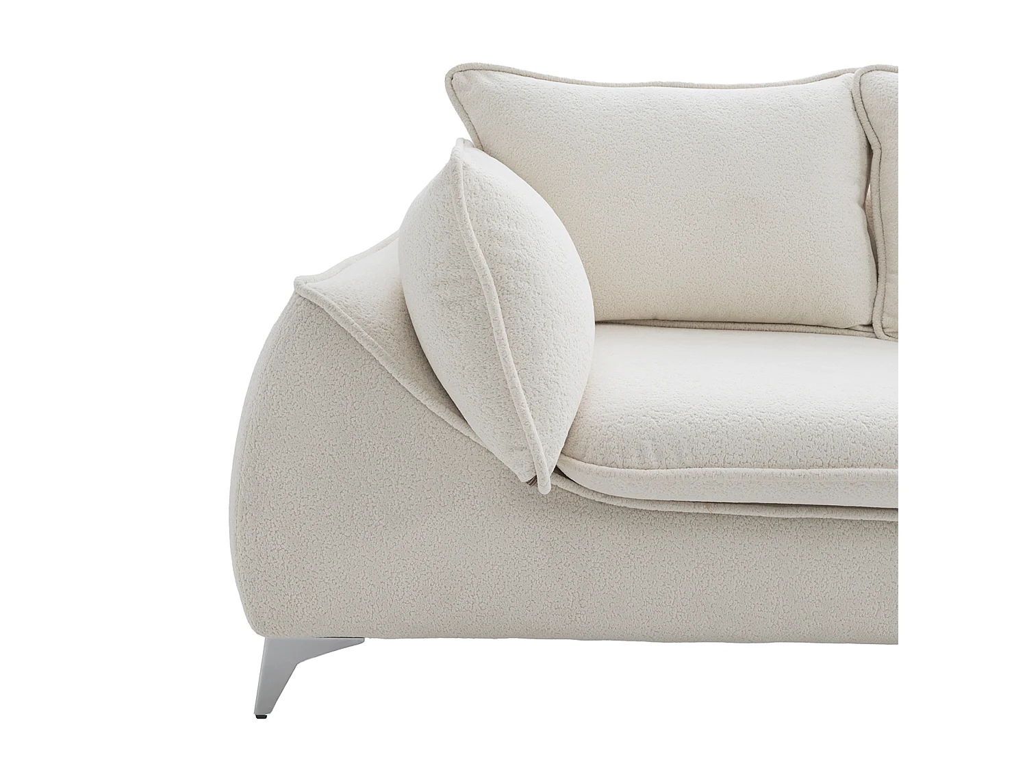 Canapé 3 places MELANI 252 cm en velours creme