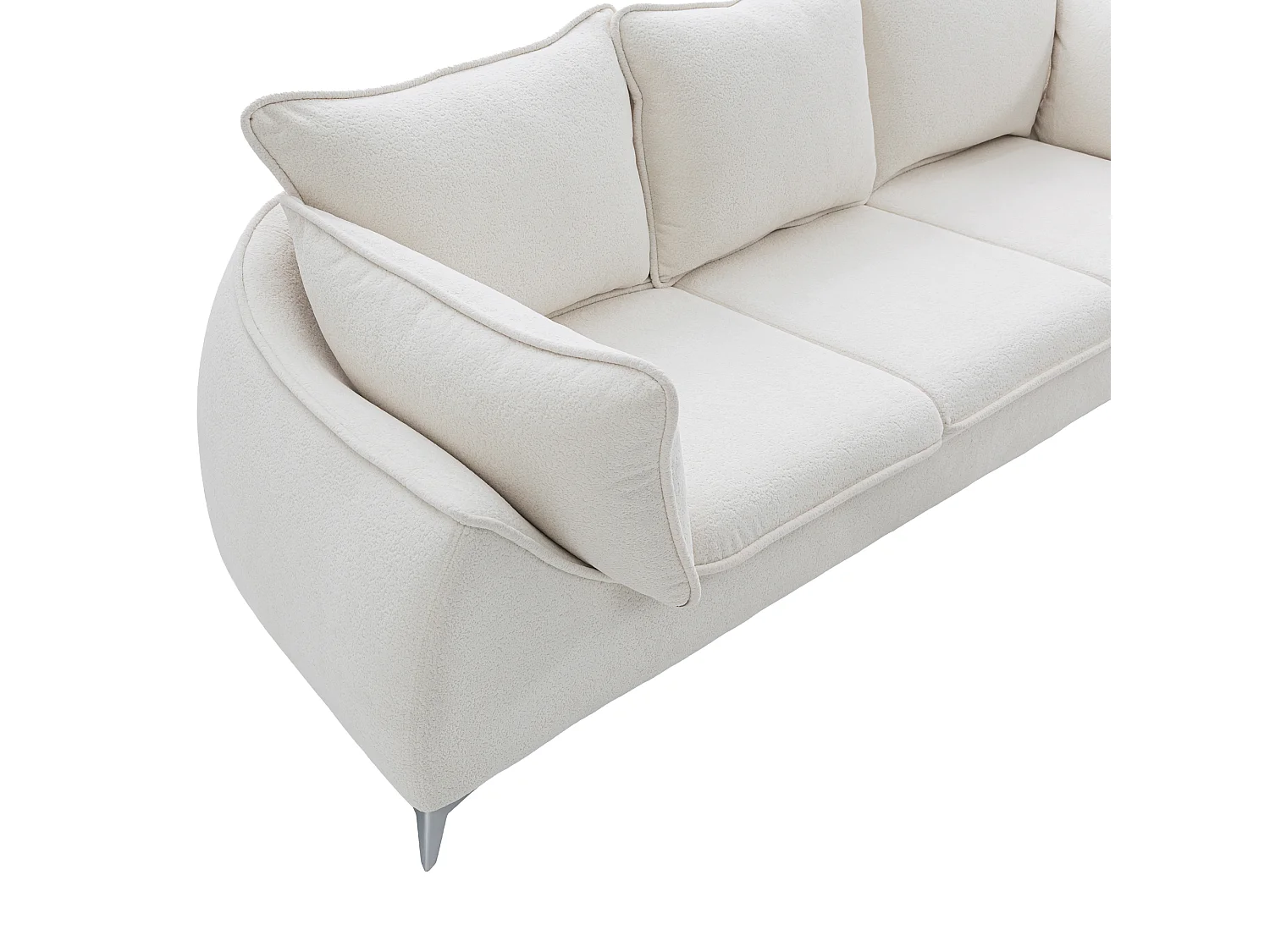 Canapé 3 places MELANI 252 cm en velours creme