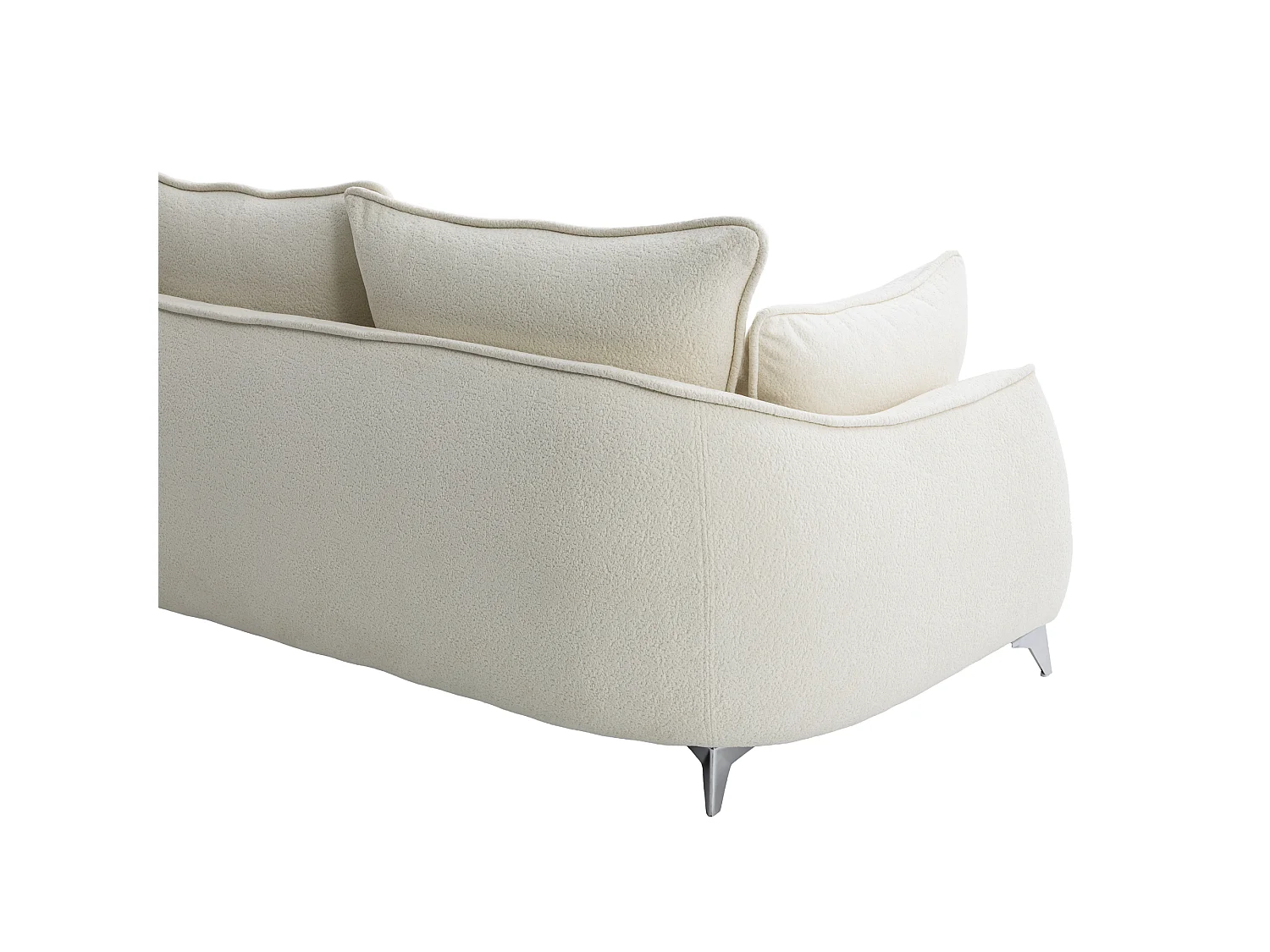 Canapé 3 places MELANI 252 cm en velours creme
