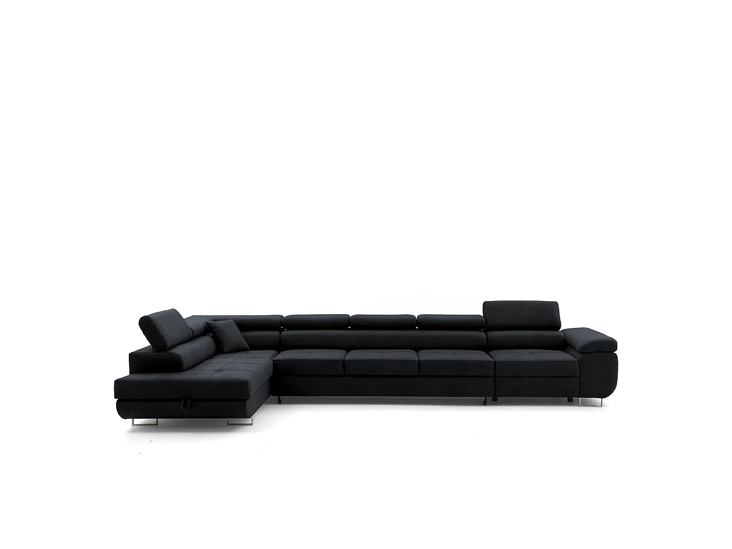 Canapé d’angle gauche WILD XXL convertible 125x240 avec coffre de rangement Graphite