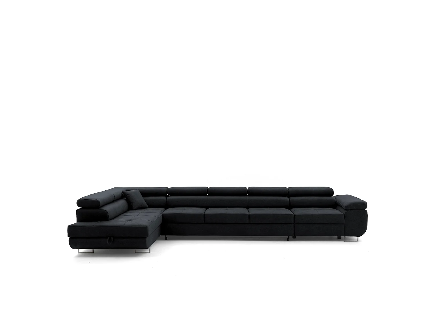 Canapé d’angle gauche WILD XXL convertible 125x240 avec coffre de rangement Graphite