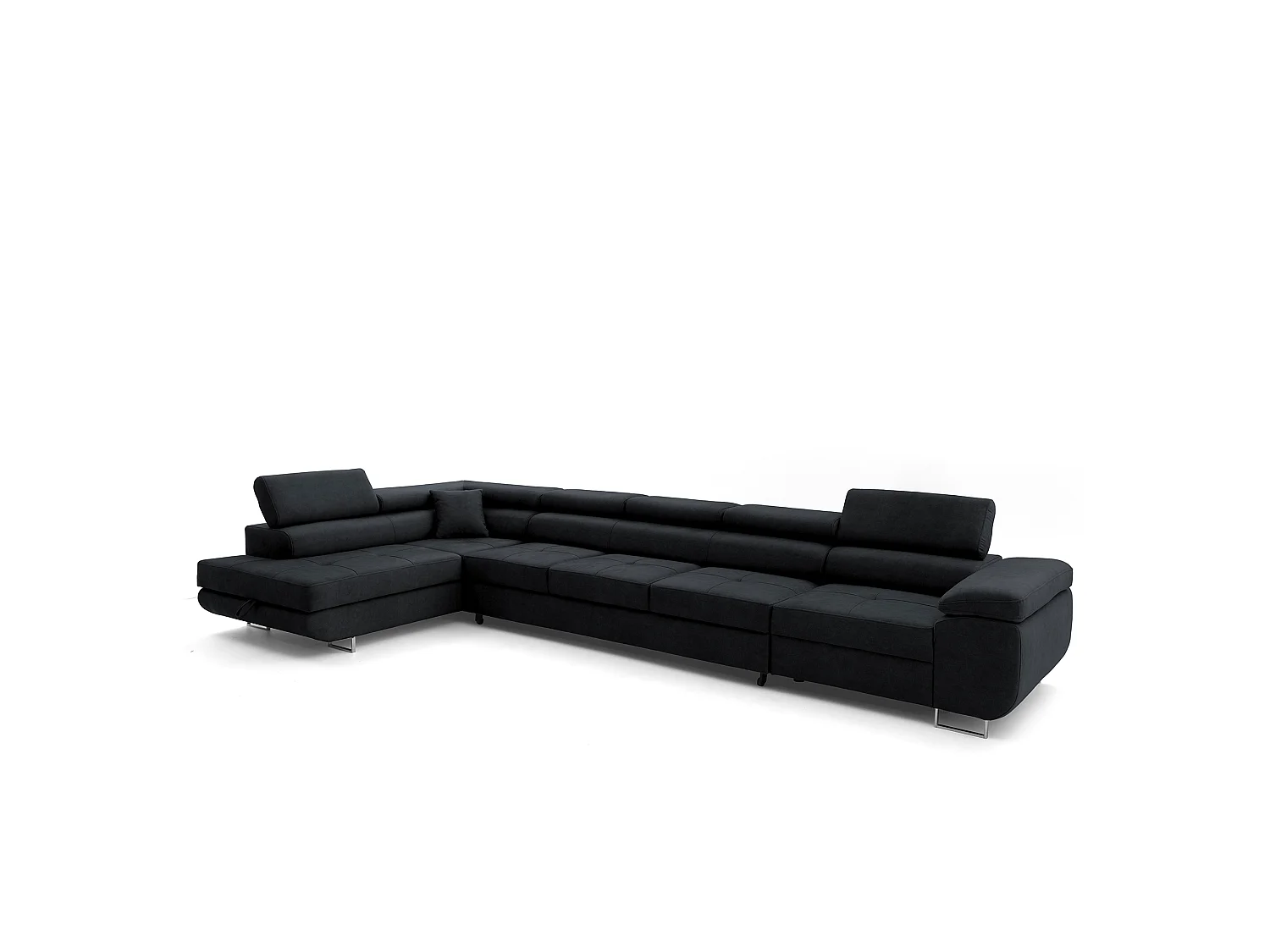 Canapé d’angle gauche WILD XXL convertible 125x240 avec coffre de rangement Graphite
