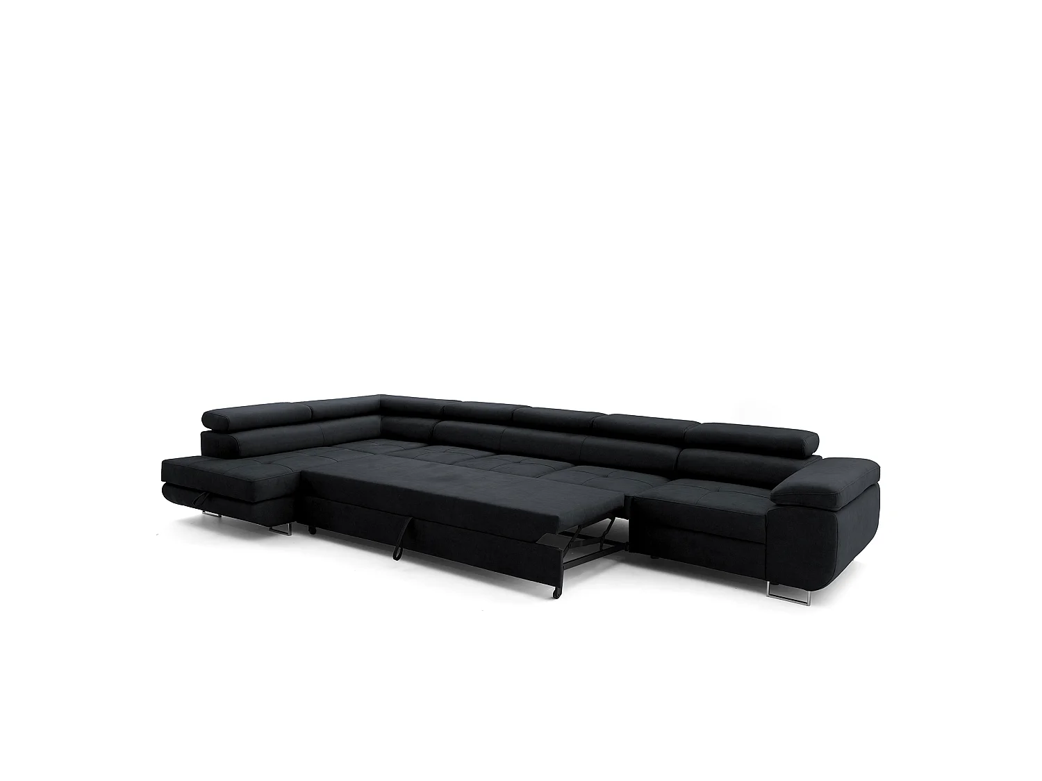 Canapé d’angle gauche WILD XXL convertible 125x240 avec coffre de rangement Graphite