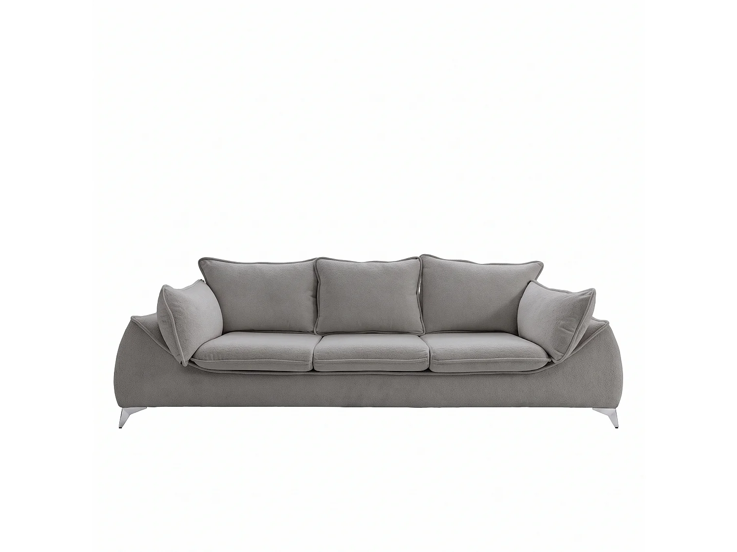 Canapé 3 places MELANI 252 cm en velours gris