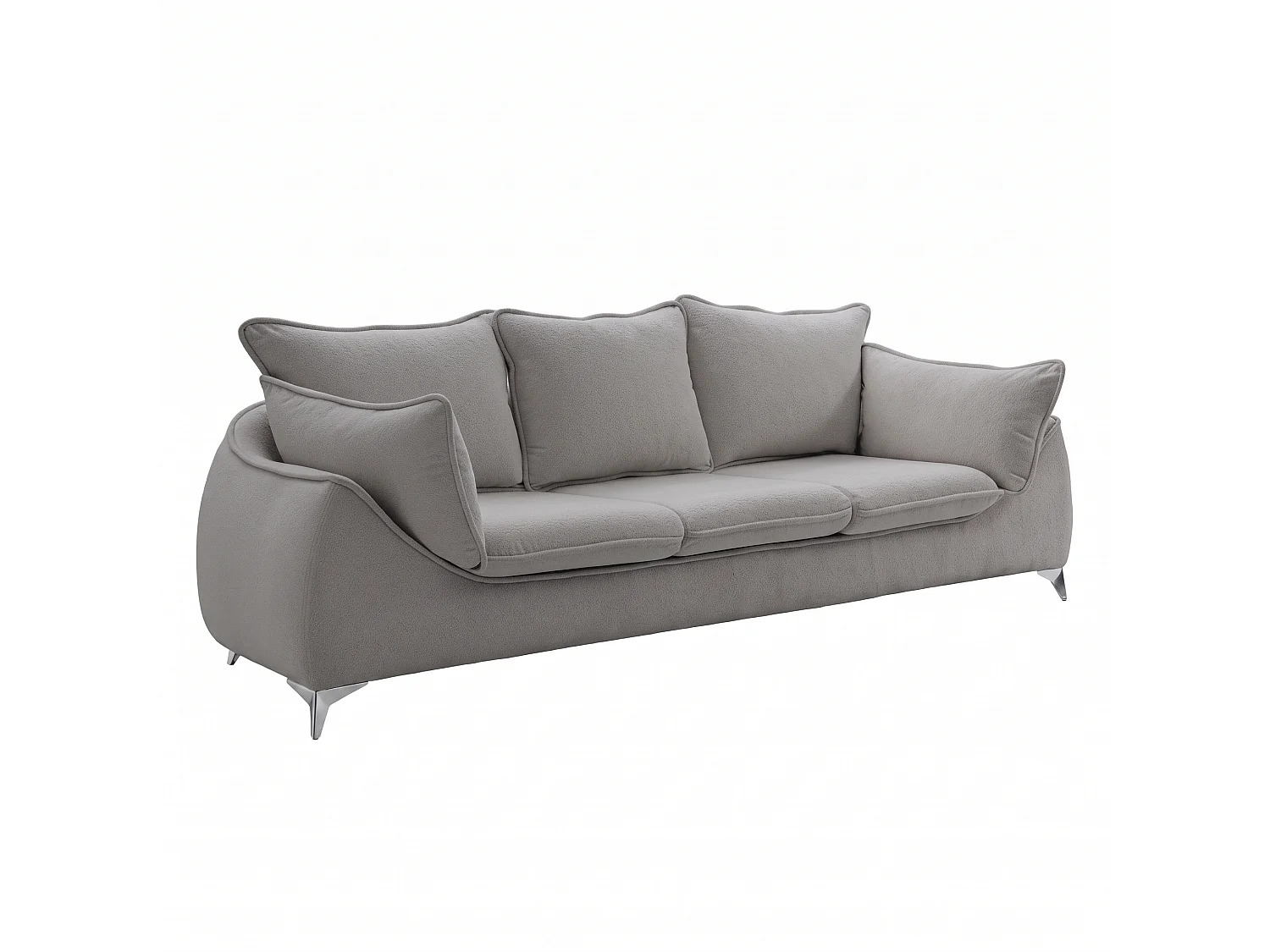 Canapé 3 places MELANI 252 cm en velours gris