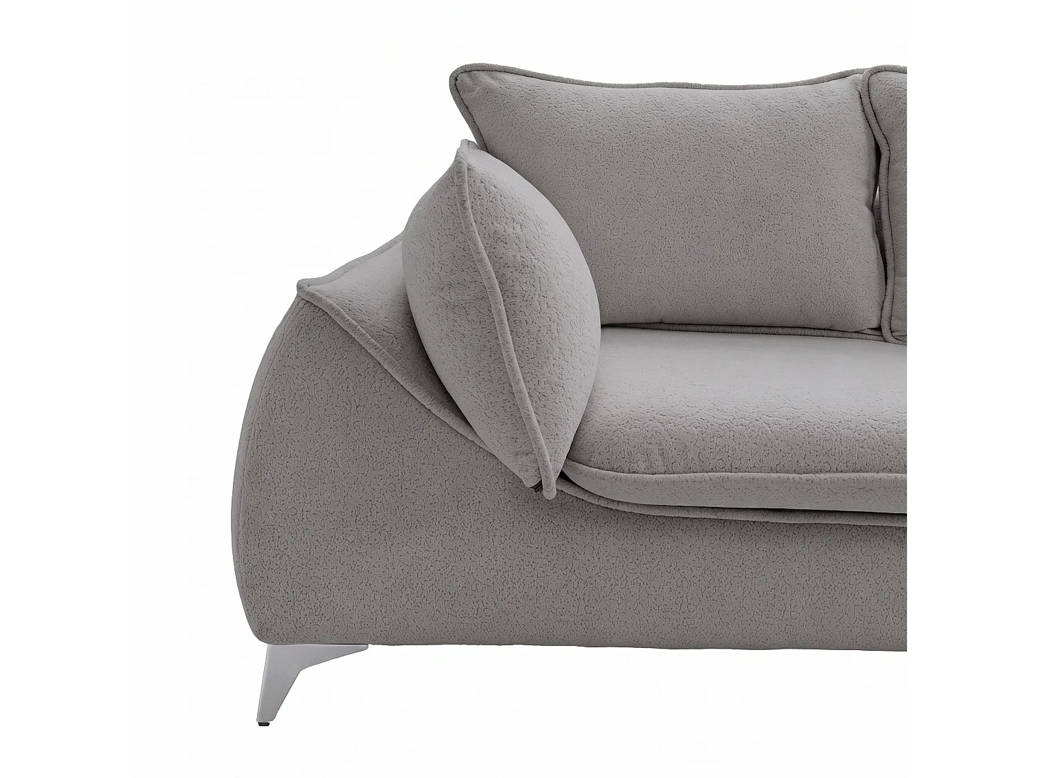 Canapé 3 places MELANI 252 cm en velours gris