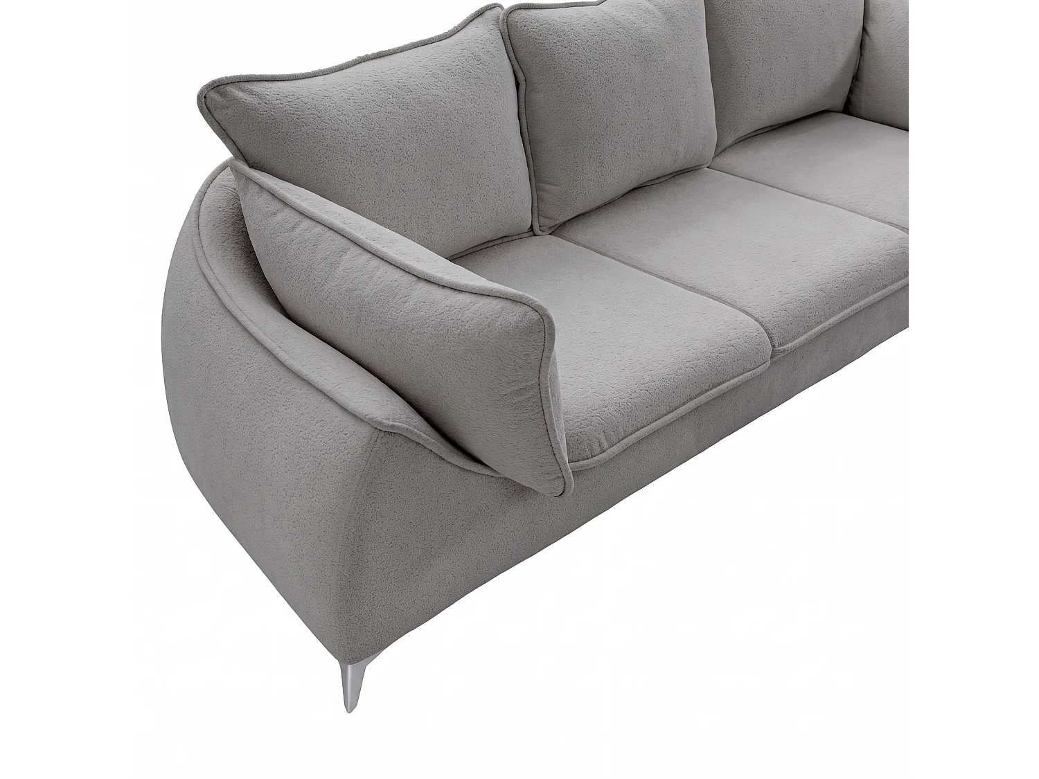 Canapé 3 places MELANI 252 cm en velours gris