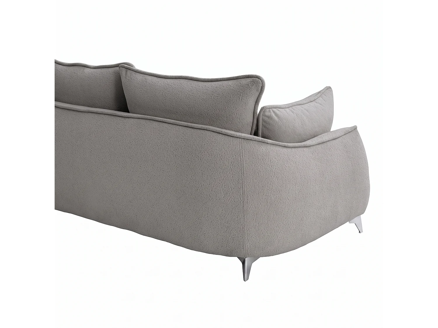 Canapé 3 places MELANI 252 cm en velours gris