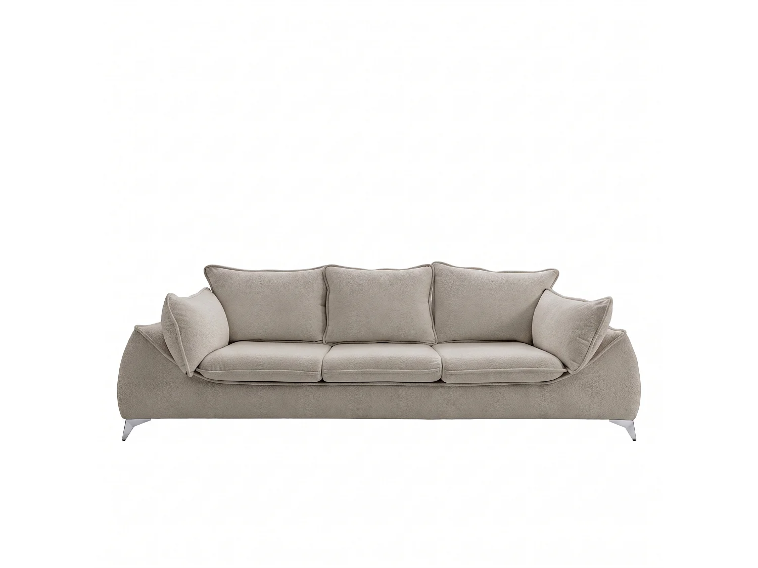 Canapé 3 places MELANI 252 cm en velours beige