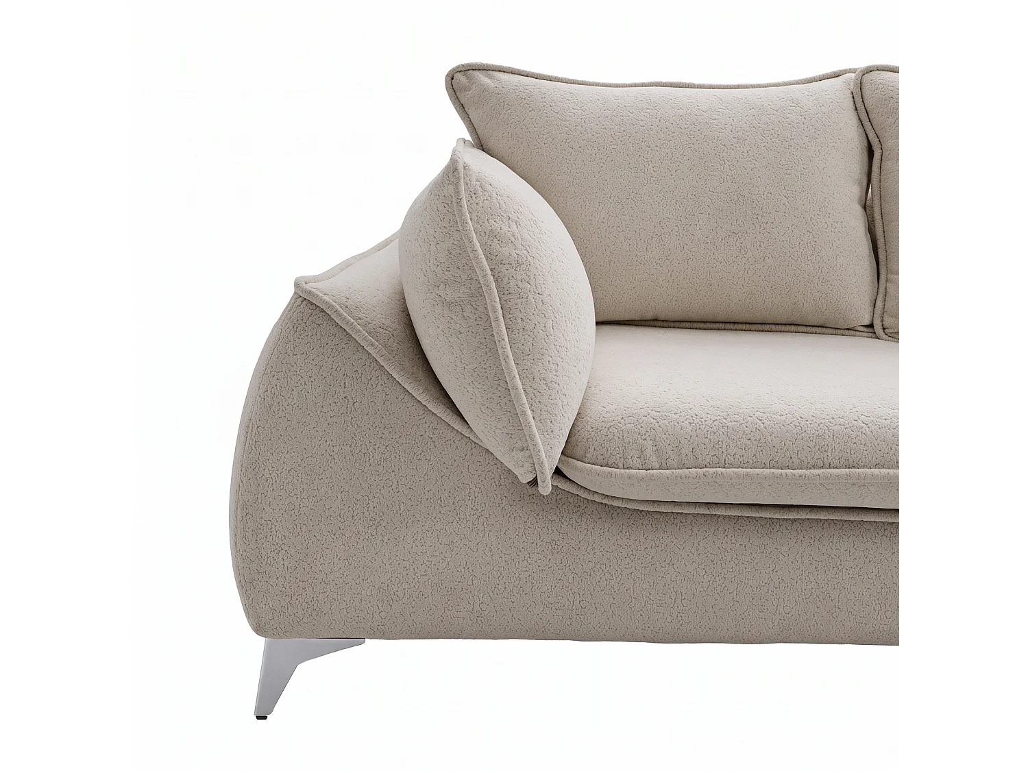 Canapé 3 places MELANI 252 cm en velours beige