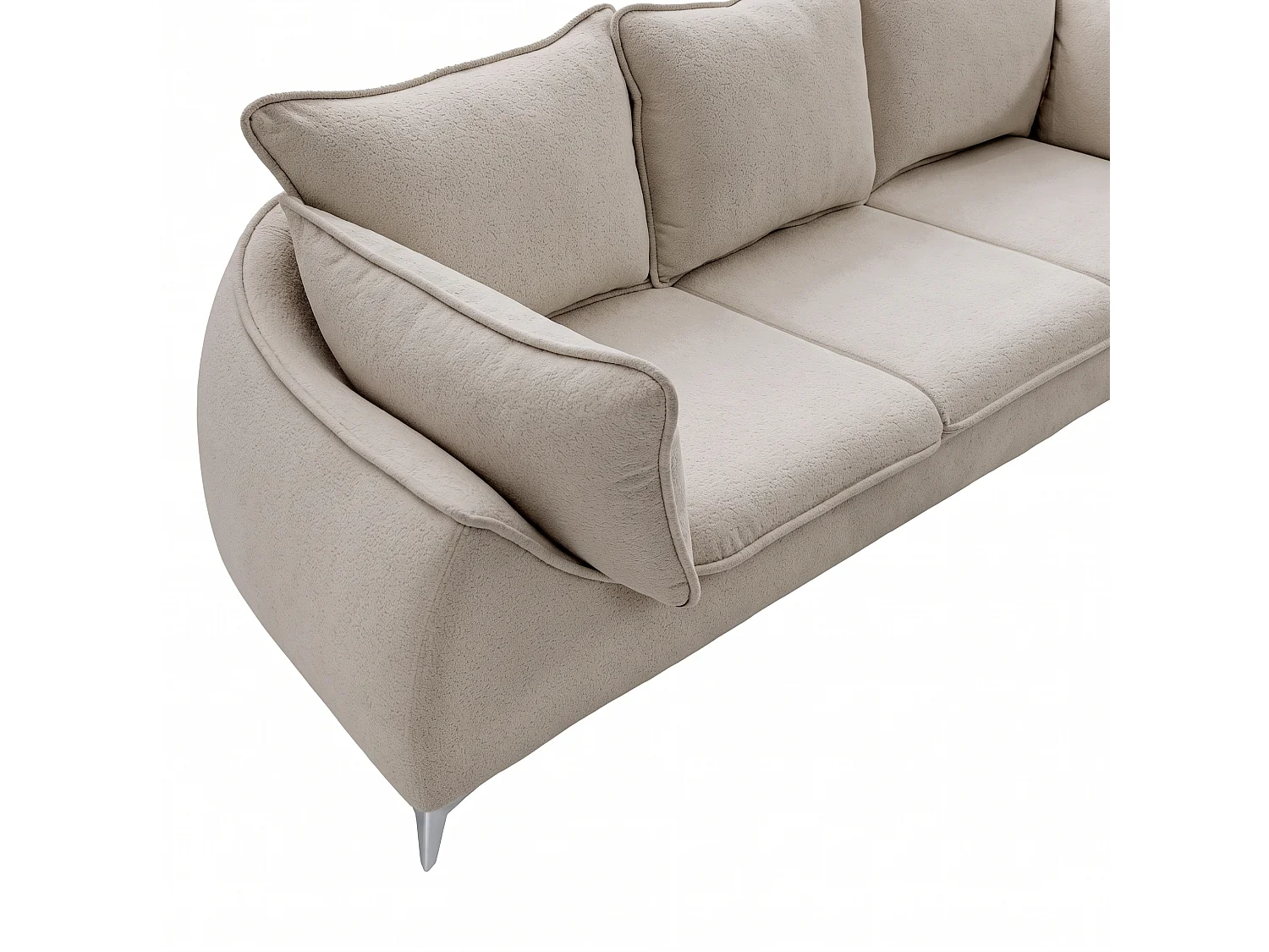 Canapé 3 places MELANI 252 cm en velours beige