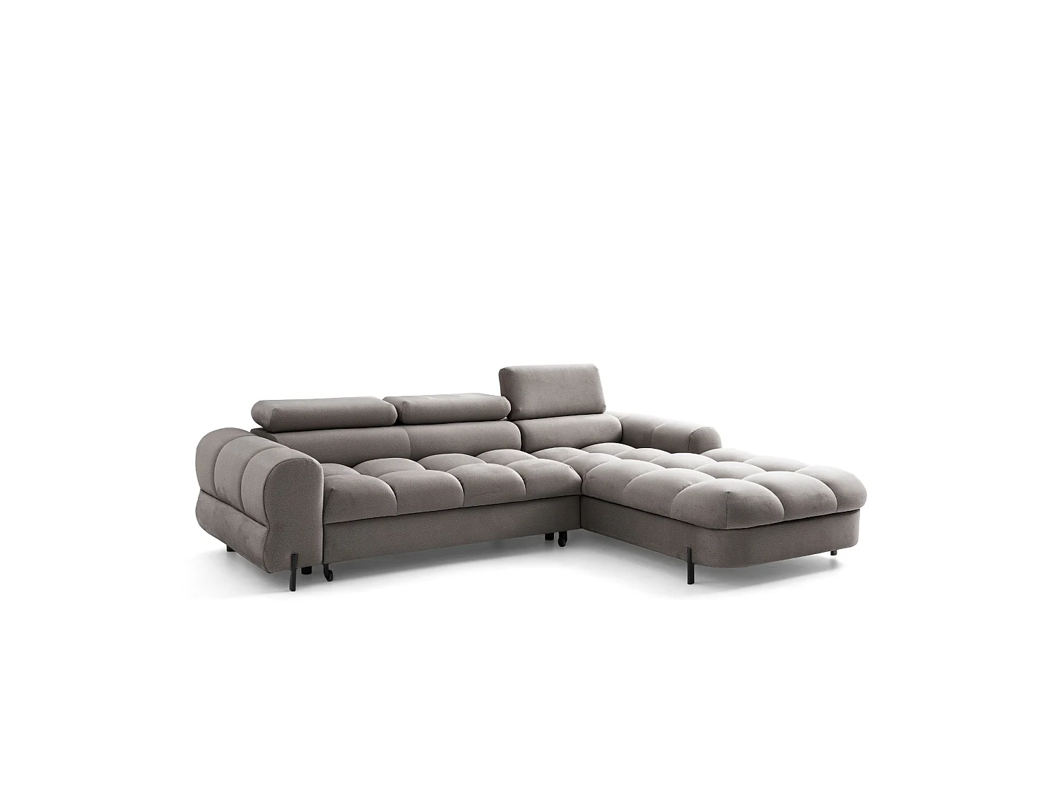 Canapé d’angle UFFO L droite convertible 260 × 195 cm en velours beige